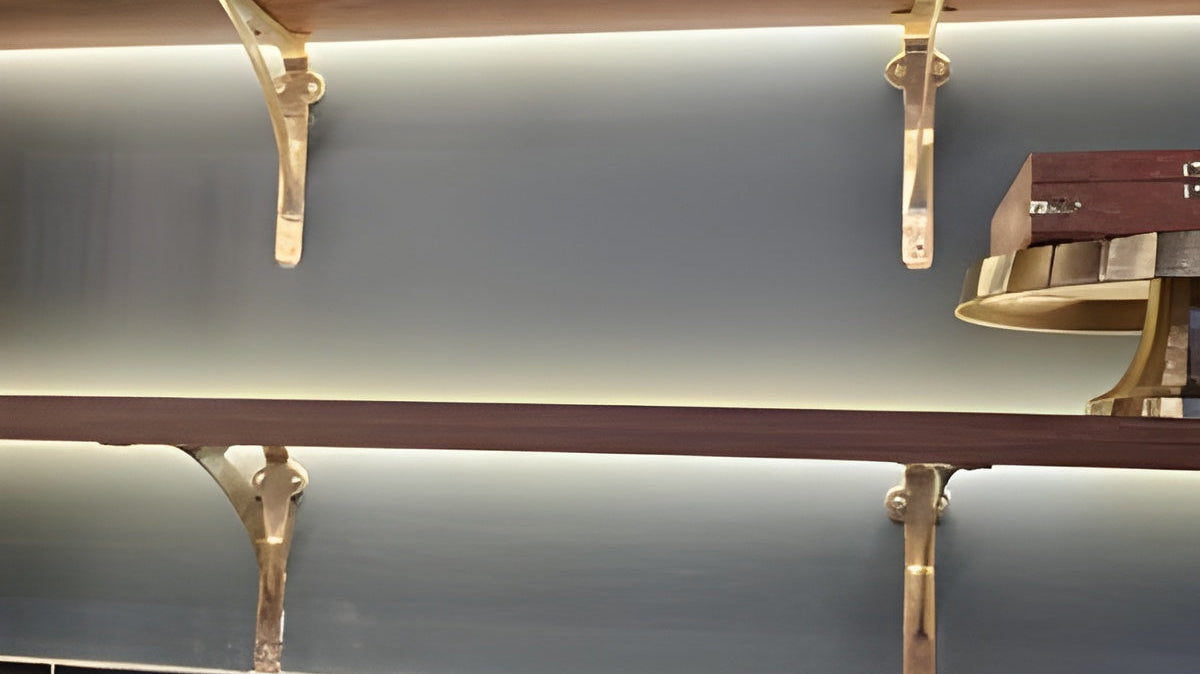 Timeless Elegance with Brass Shelf Brackets