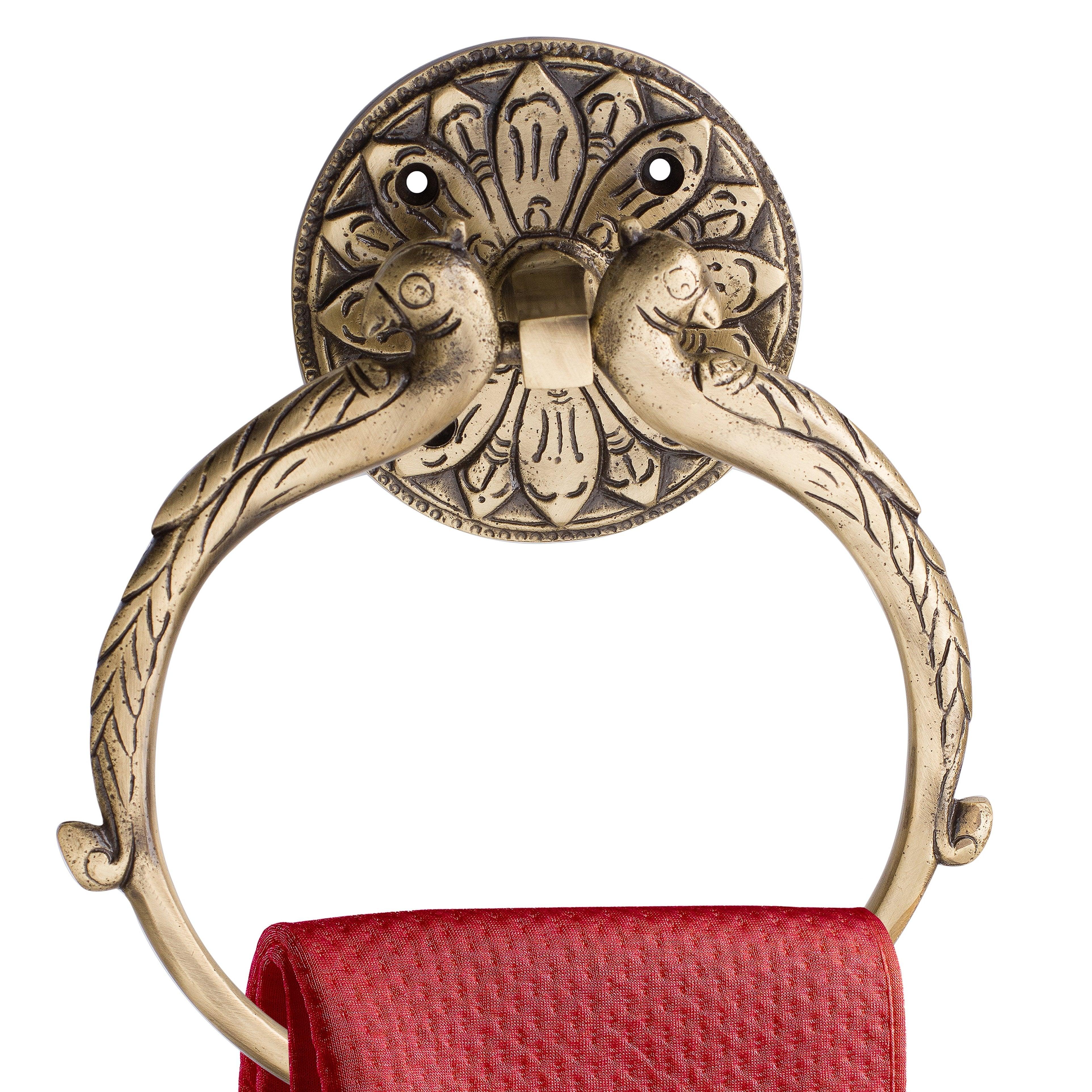 Peacock Towel Ring - Antique Brass - Stylentdecor