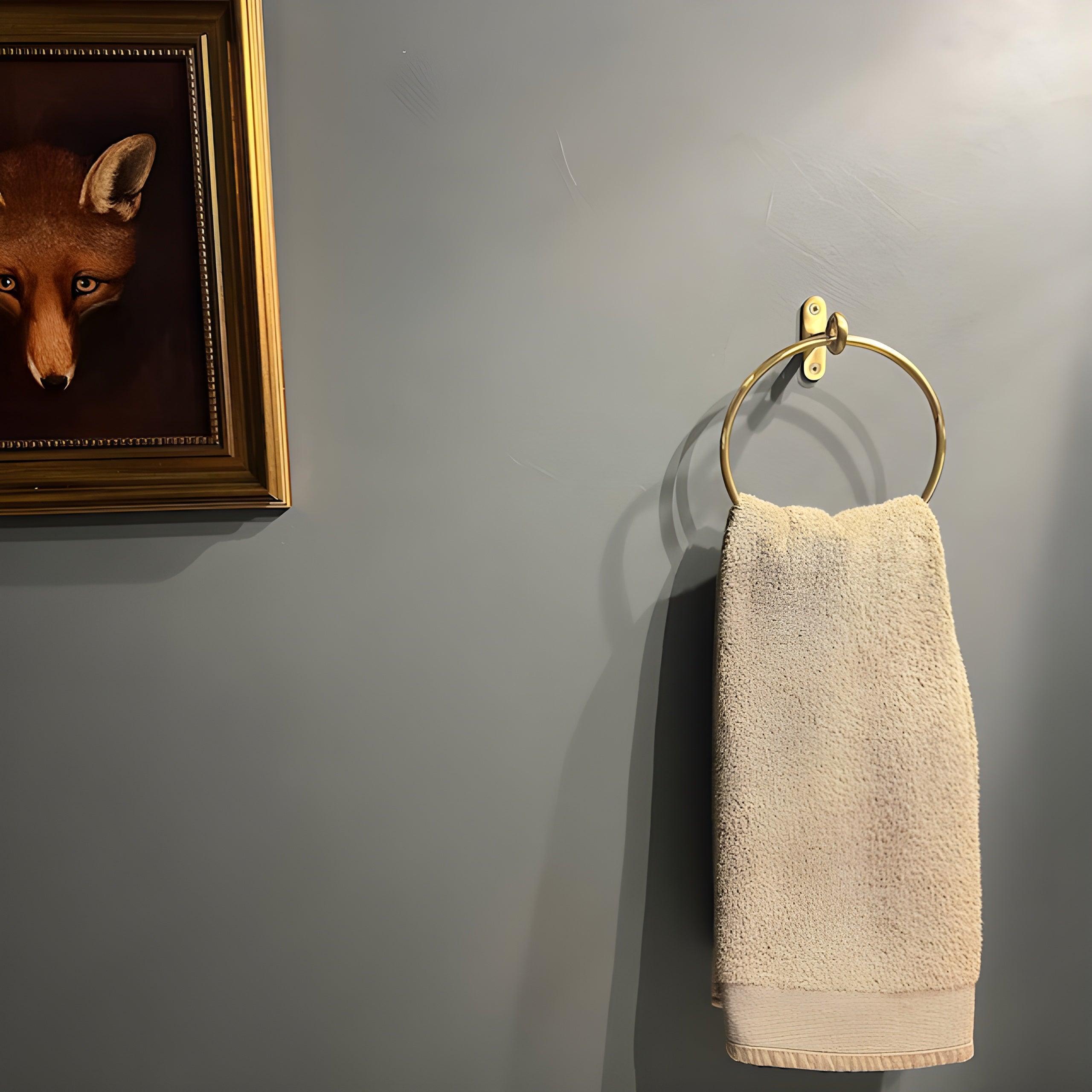 Brass Minimalist Towel Ring - Unlacquered Polished Brass - Stylentdecor