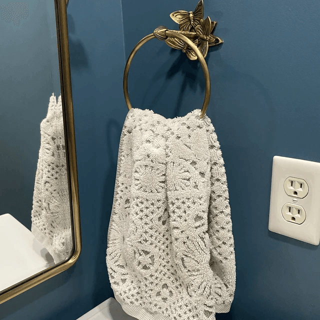 Brass Butterfly Towel Ring - Antique Brass - Stylentdecor