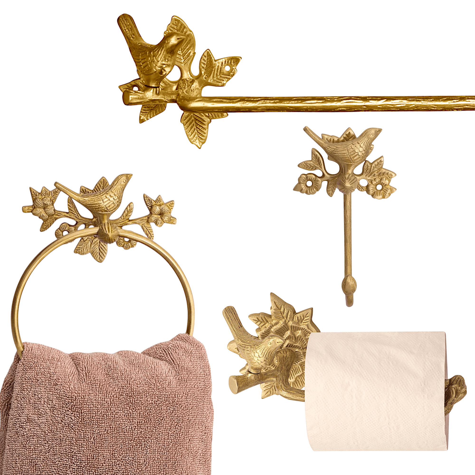 Brass Bird Hook - Brushed/Satin Finish - Stylentdecor