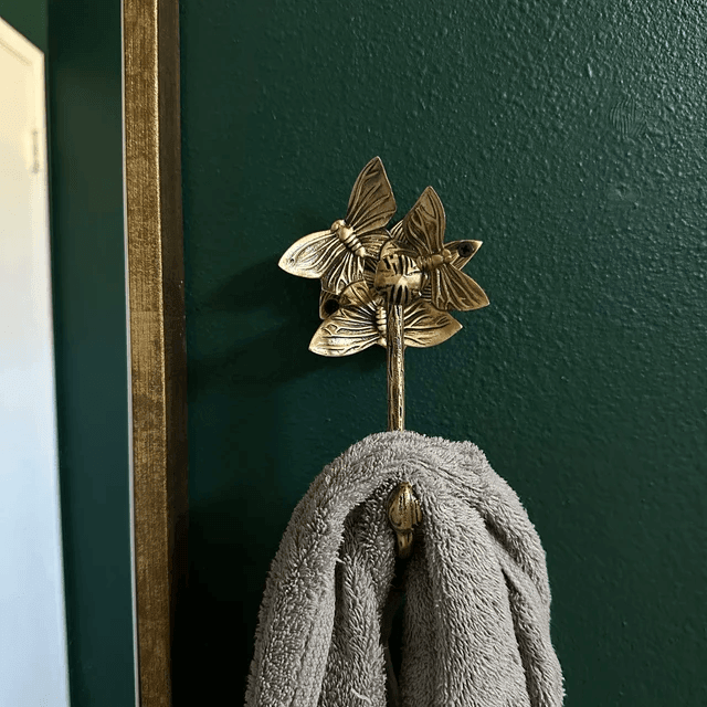 Brass Butterfly Hook - Antique Brass - Stylentdecor