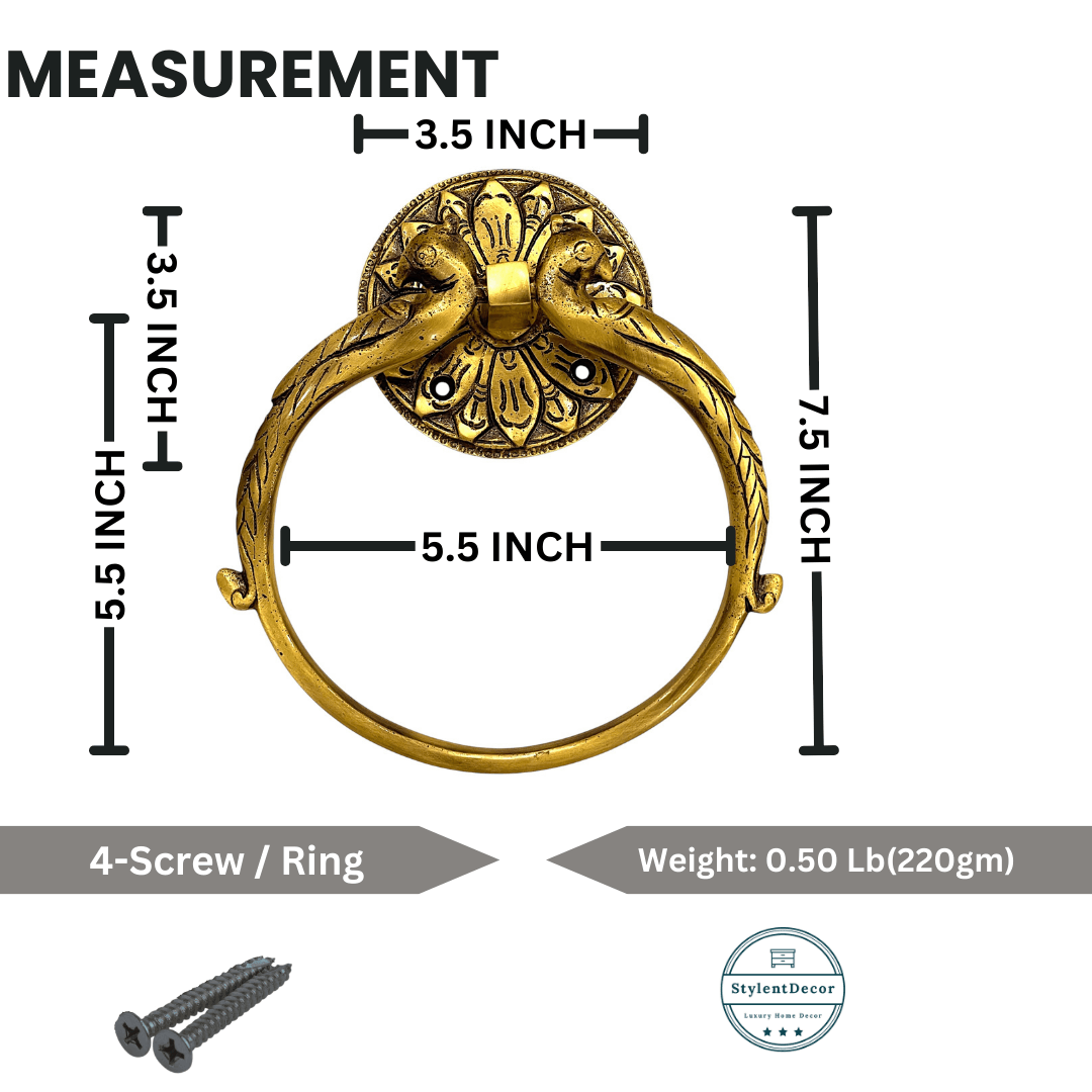 Peacock Towel Ring - Antique Brass - Stylentdecor