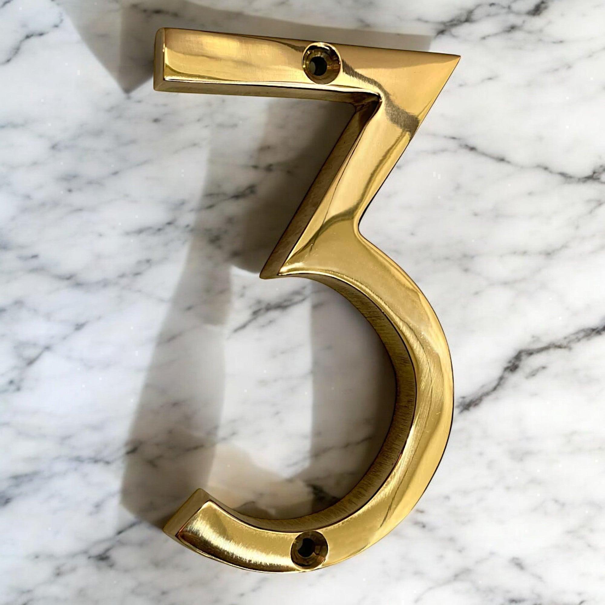 4" Brass House Numbers ( 0-9 ) - Stylentdecor