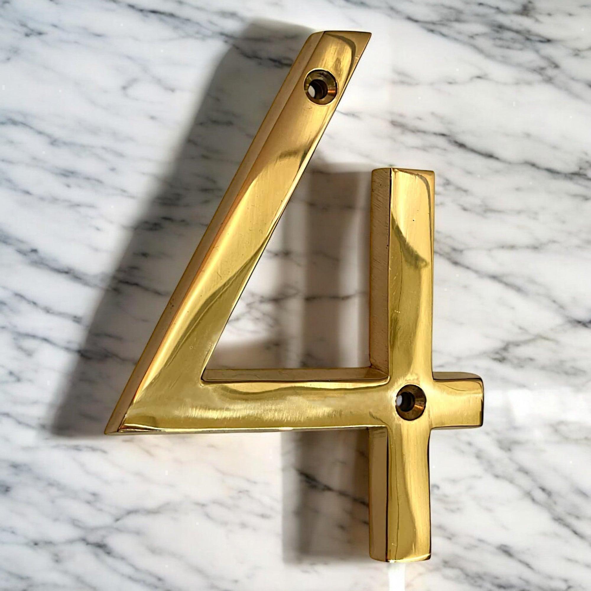 4" Brass House Numbers ( 0-9 ) - Stylentdecor