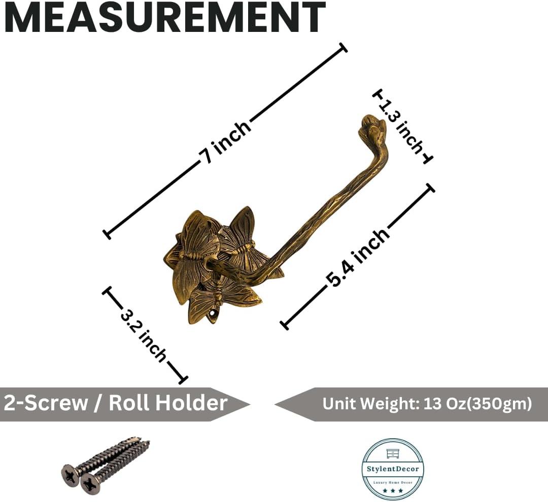 Brass Butterfly Roll Holder - Antique Brass - Stylentdecor