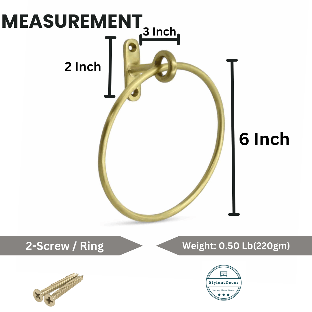 Brass Minimalist Towel Ring - Brushed/Satin - Stylentdecor