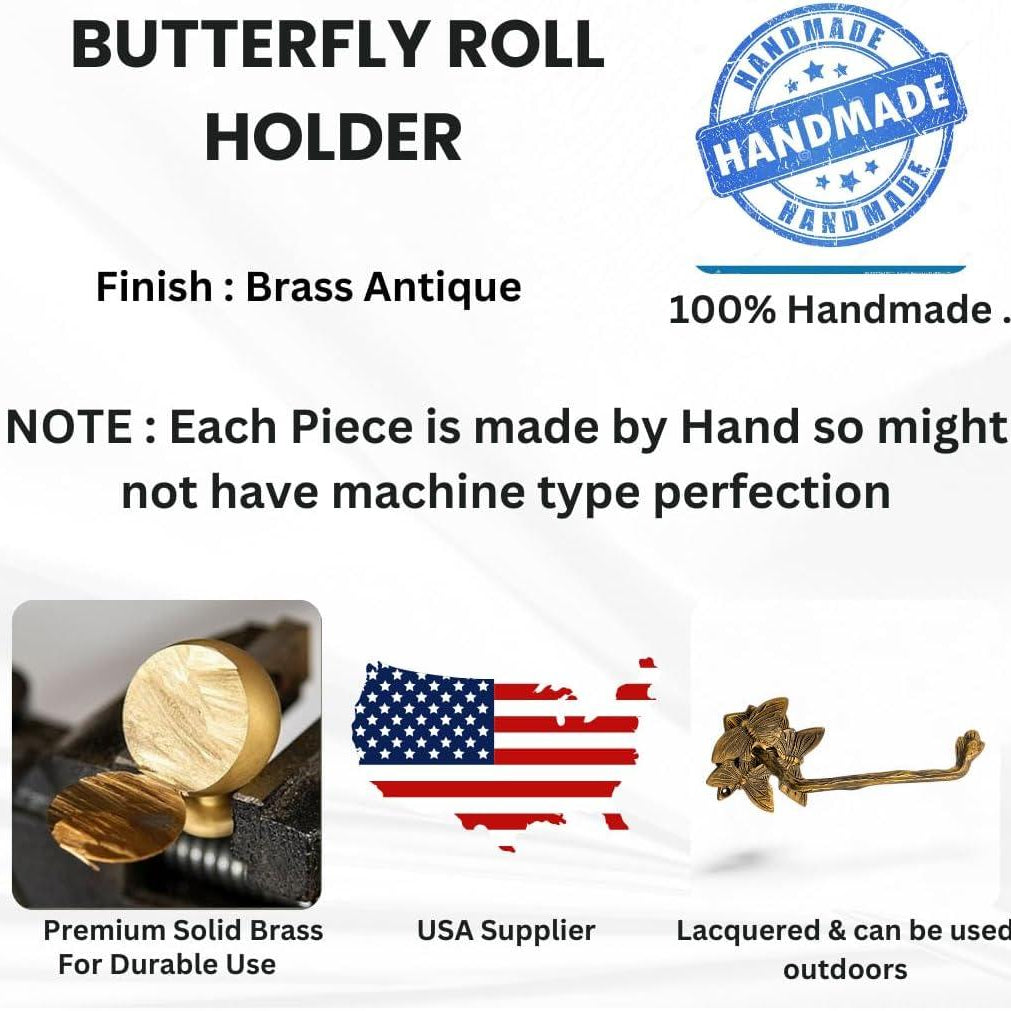 Brass Butterfly Roll Holder - Antique Brass - Stylentdecor