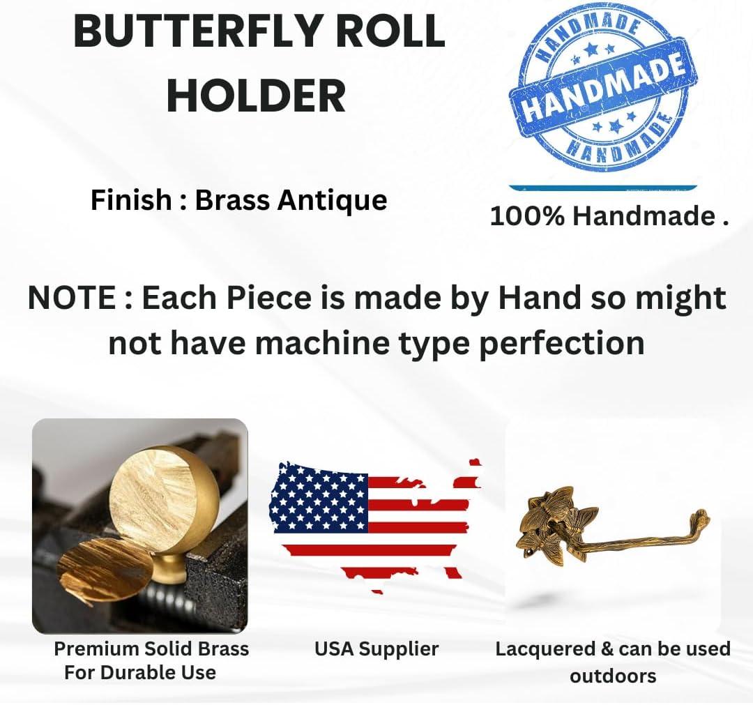 Brass Butterfly Roll Holder - Antique Brass - Stylentdecor