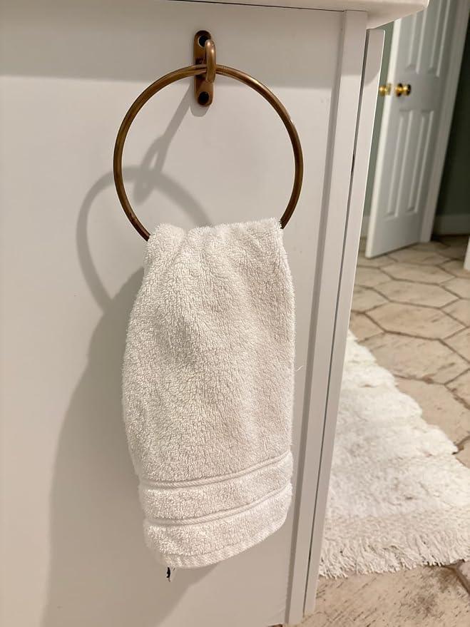 Brass Minimalist Towel Ring - Antique By Hand - Stylentdecor