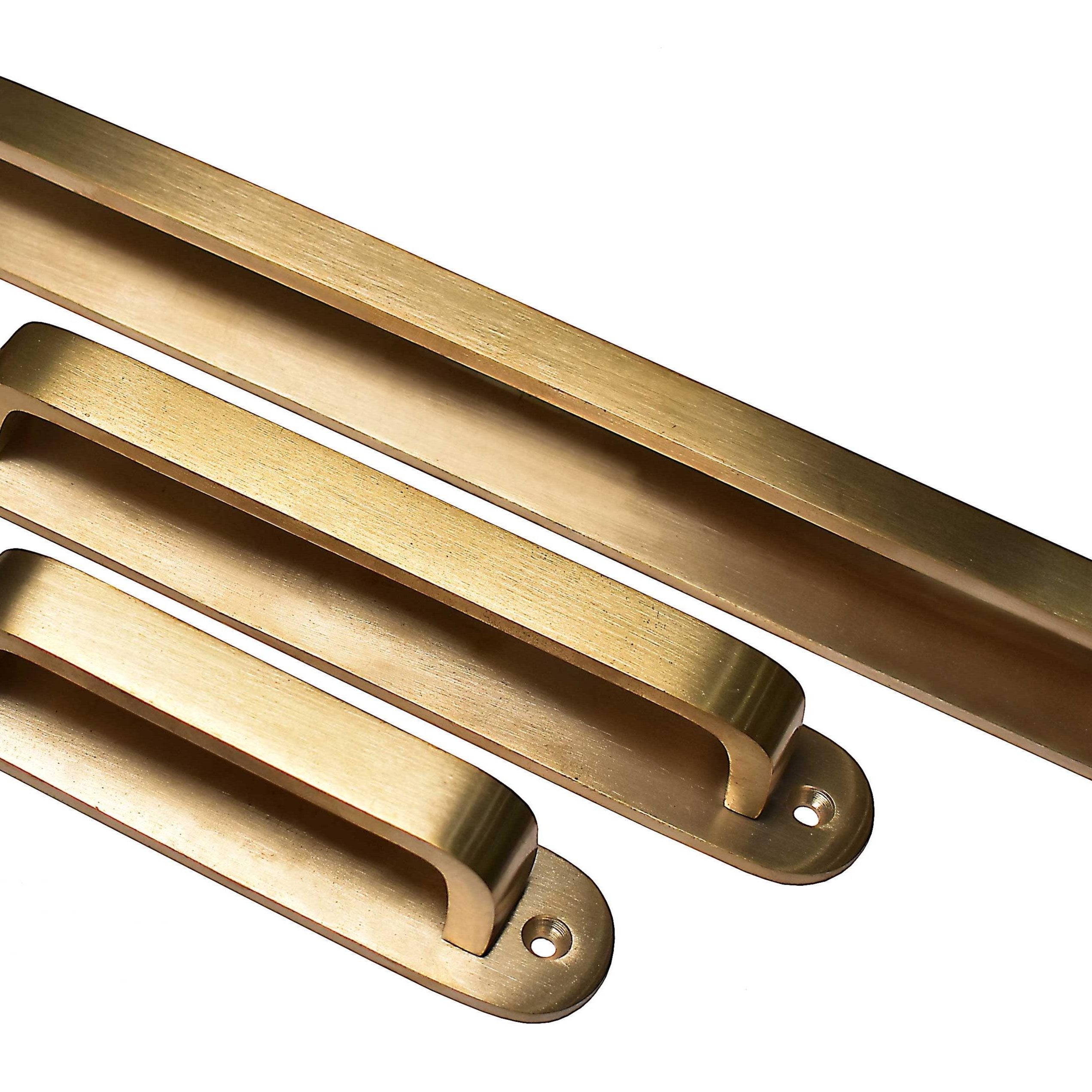 Unlacquered Brass Brushed Round Drawer Pulls with Backplate - Stylentdecor