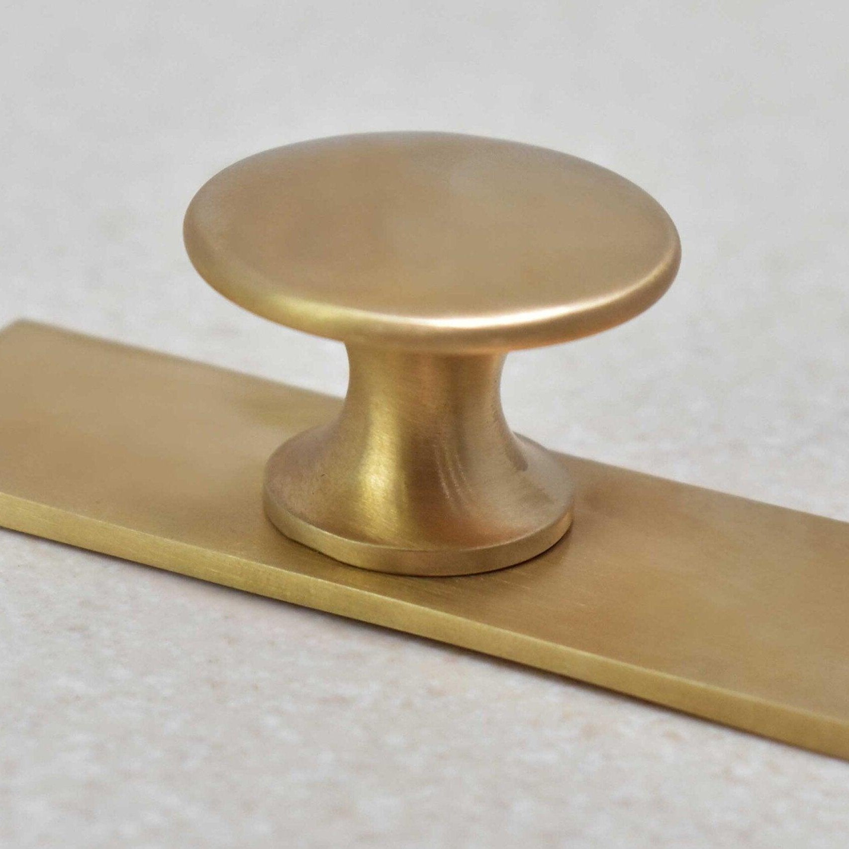 Brass Drawer Knob with Rectangle Backplate - Stylentdecor