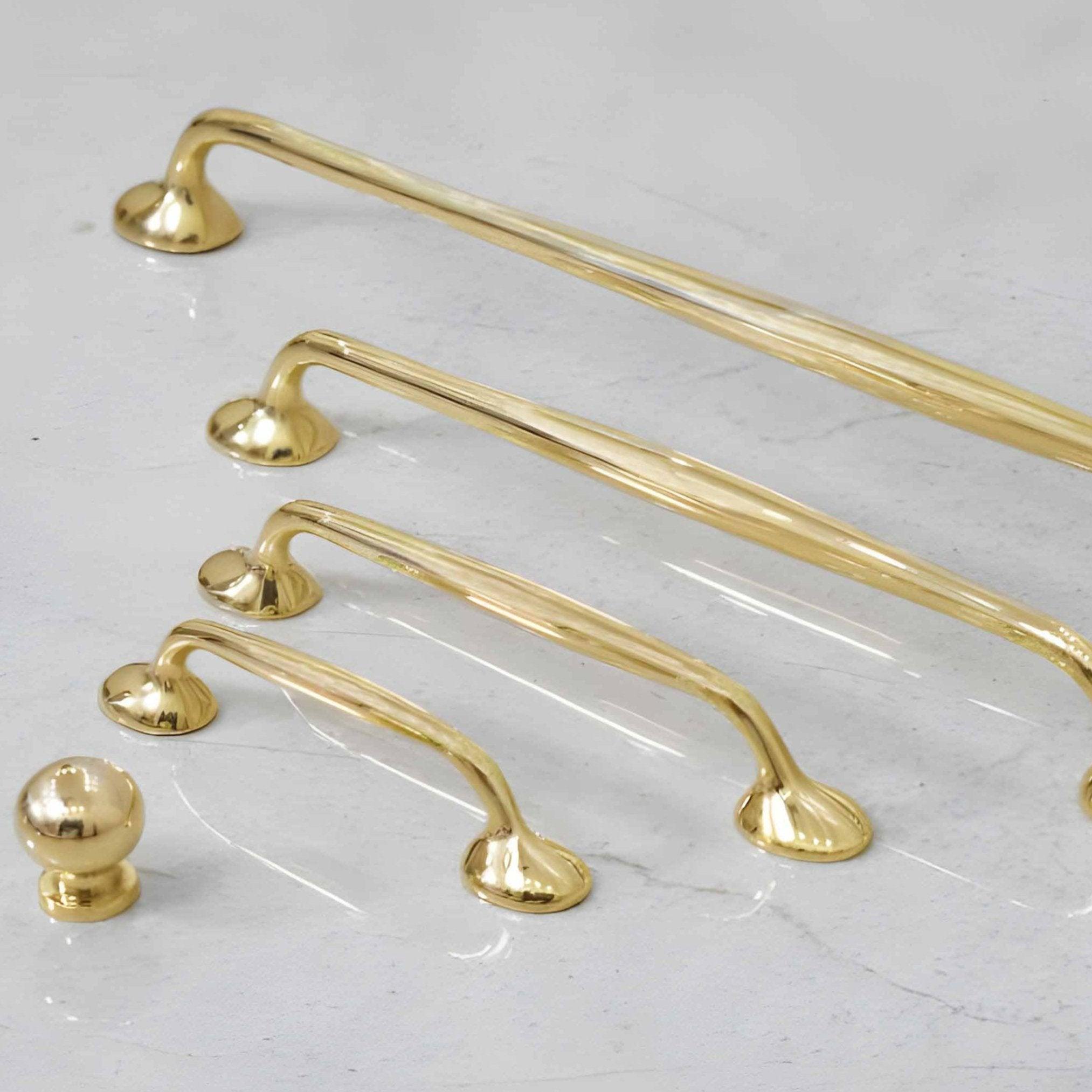 Richmond Cabinet Pulls - Unlacquered Brass Polished - Stylentdecor