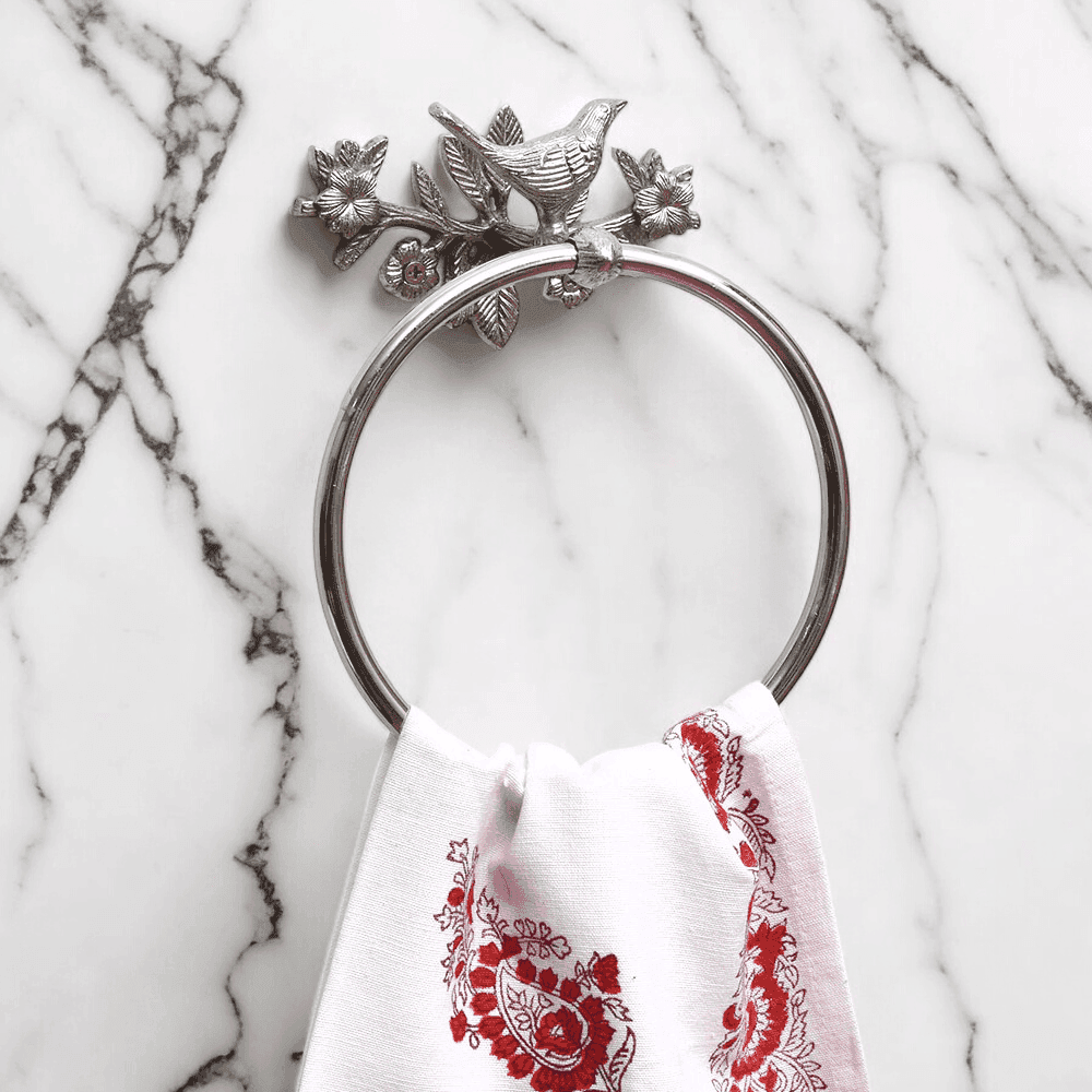 Brass Bird Towel Rack - Chrome Finish - Stylentdecor