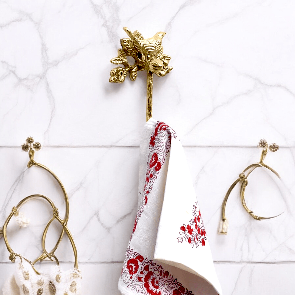 Brass Bird Towel Rack - Brushed/Satin Finish - Stylentdecor