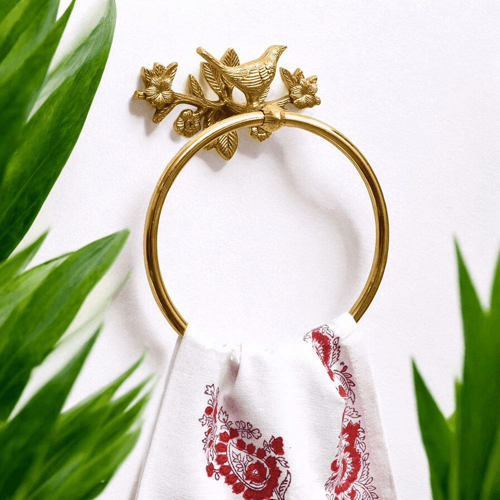 Brass Bird Towel Rack - Polished Finish - Stylentdecor
