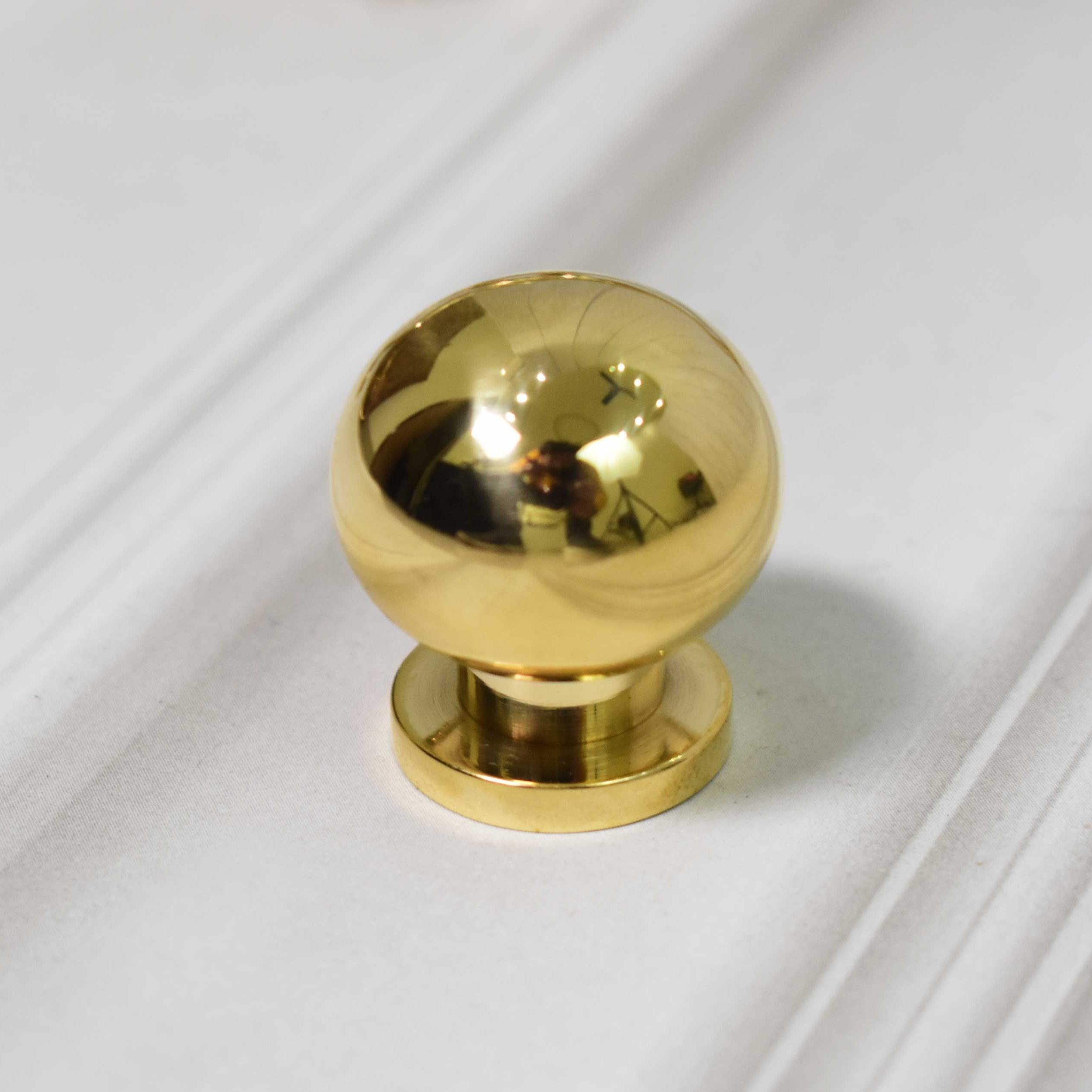 Brass Ball Knob - Unlacquered Polished Brass - Stylentdecor