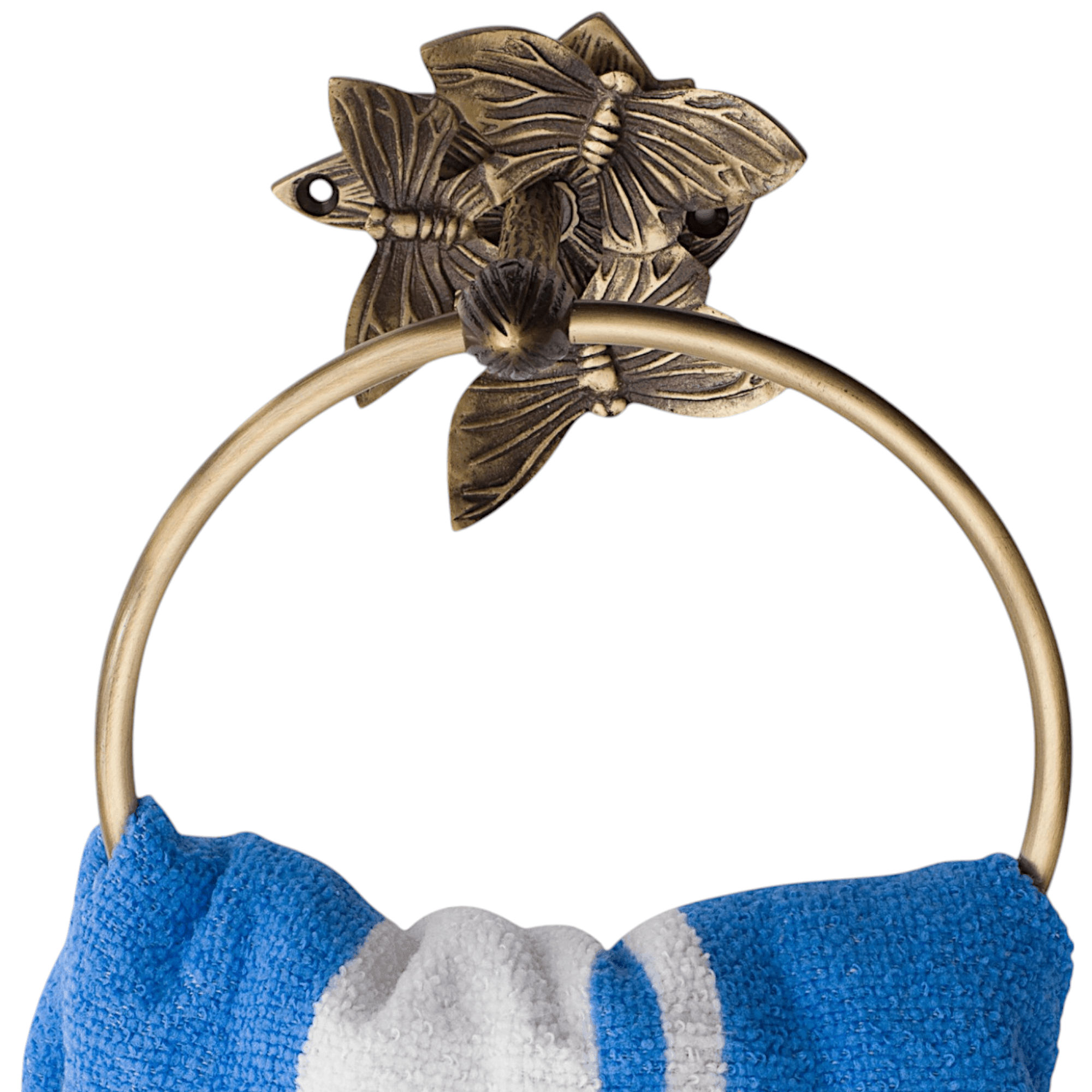 Brass Butterfly Towel Ring - Antique Brass - Stylentdecor