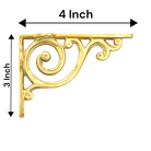 Swirl Shelf Bracket - Unlacquered Brass Polished - Stylentdecor