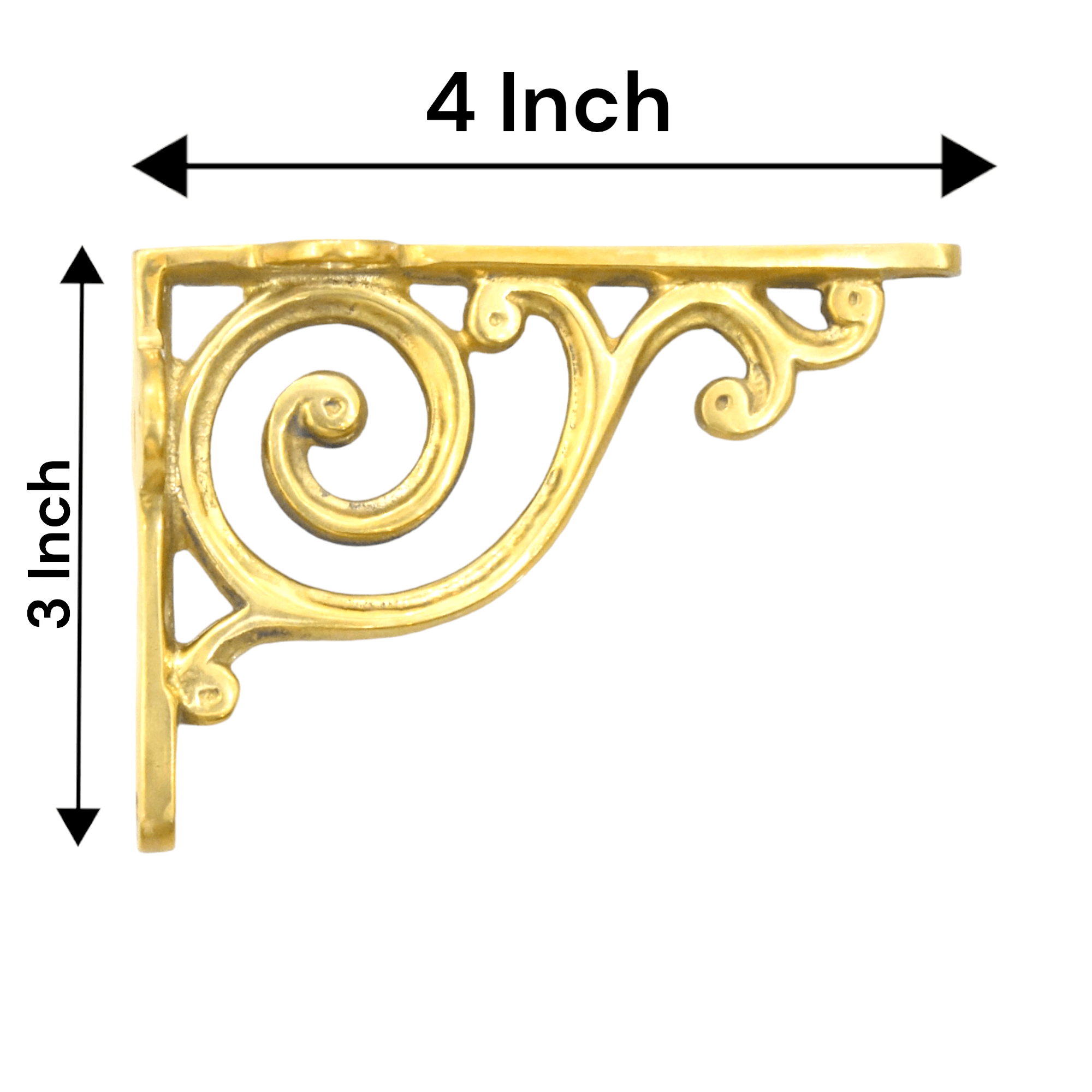 Swirl Shelf Bracket - Unlacquered Brass Polished - Stylentdecor