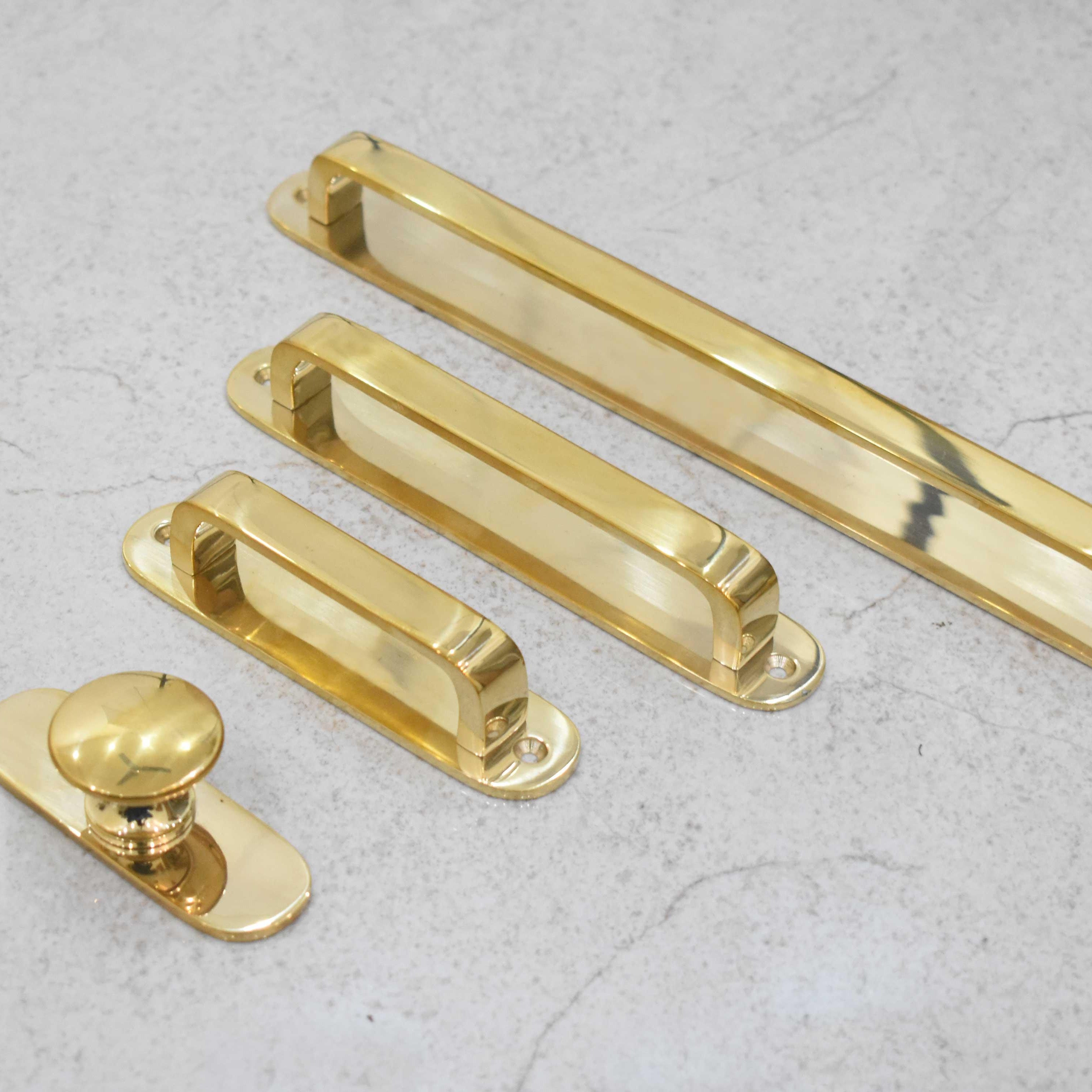 Brass Polished Drawer Knob with Round Backplate - Stylentdecor