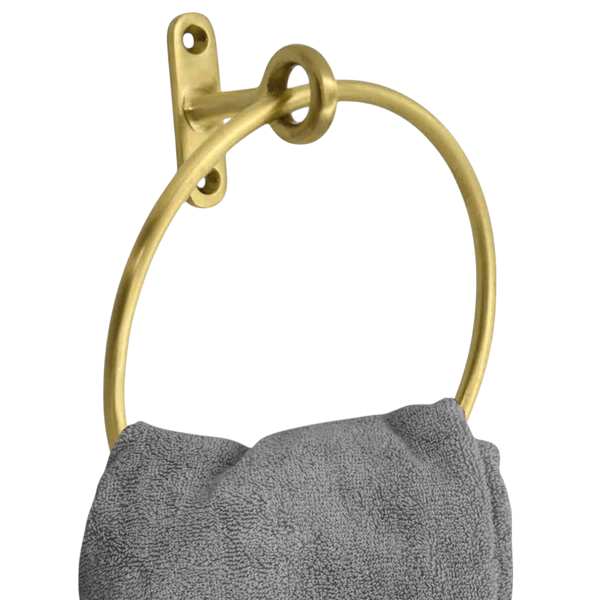 Brass Minimalist Towel Ring - Brushed/Satin - Stylentdecor