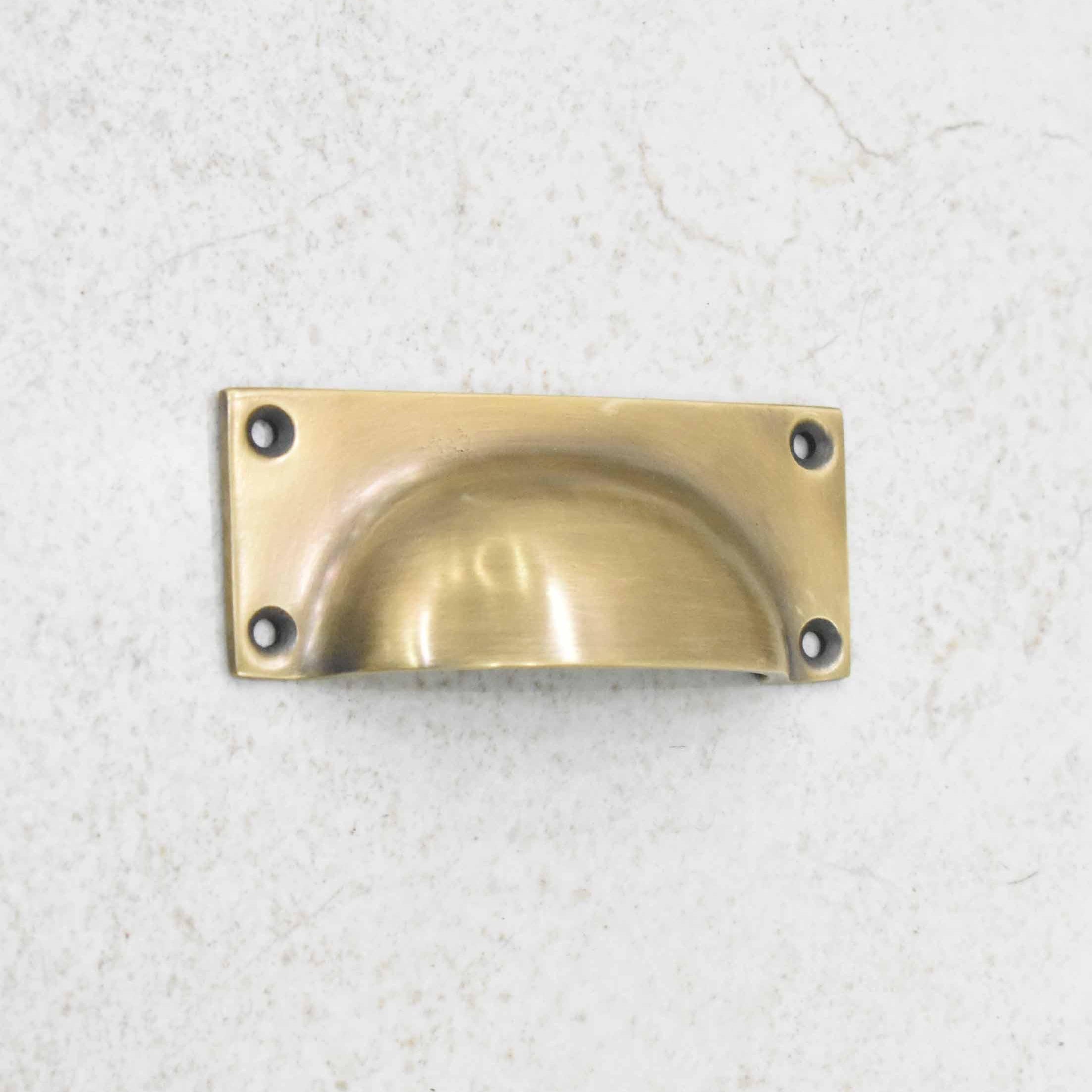 6" Rectangle Bin Pulls - Antique Brass - Stylentdecor