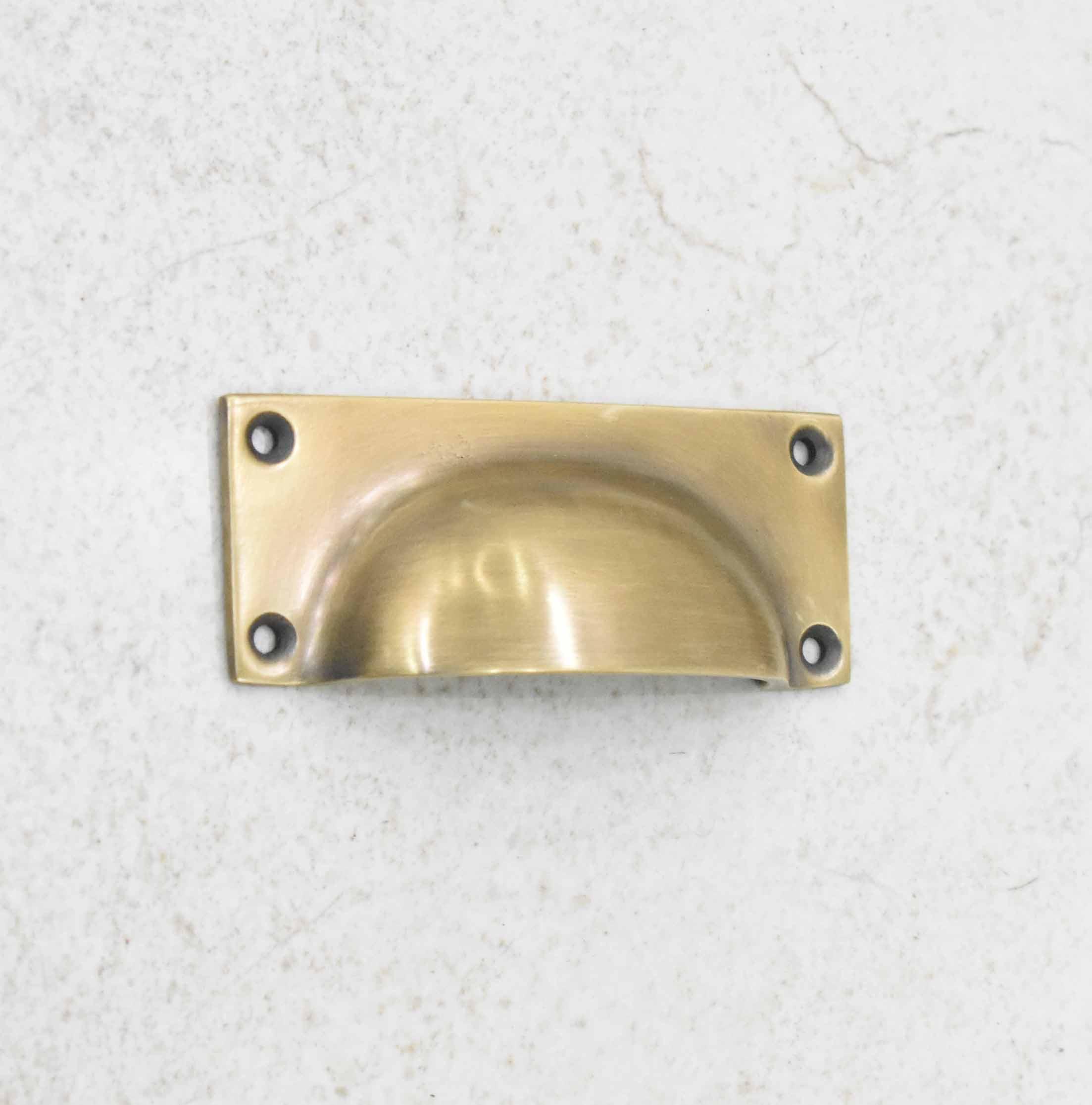 6" Rectangle Bin Pulls - Antique Brass - Stylentdecor