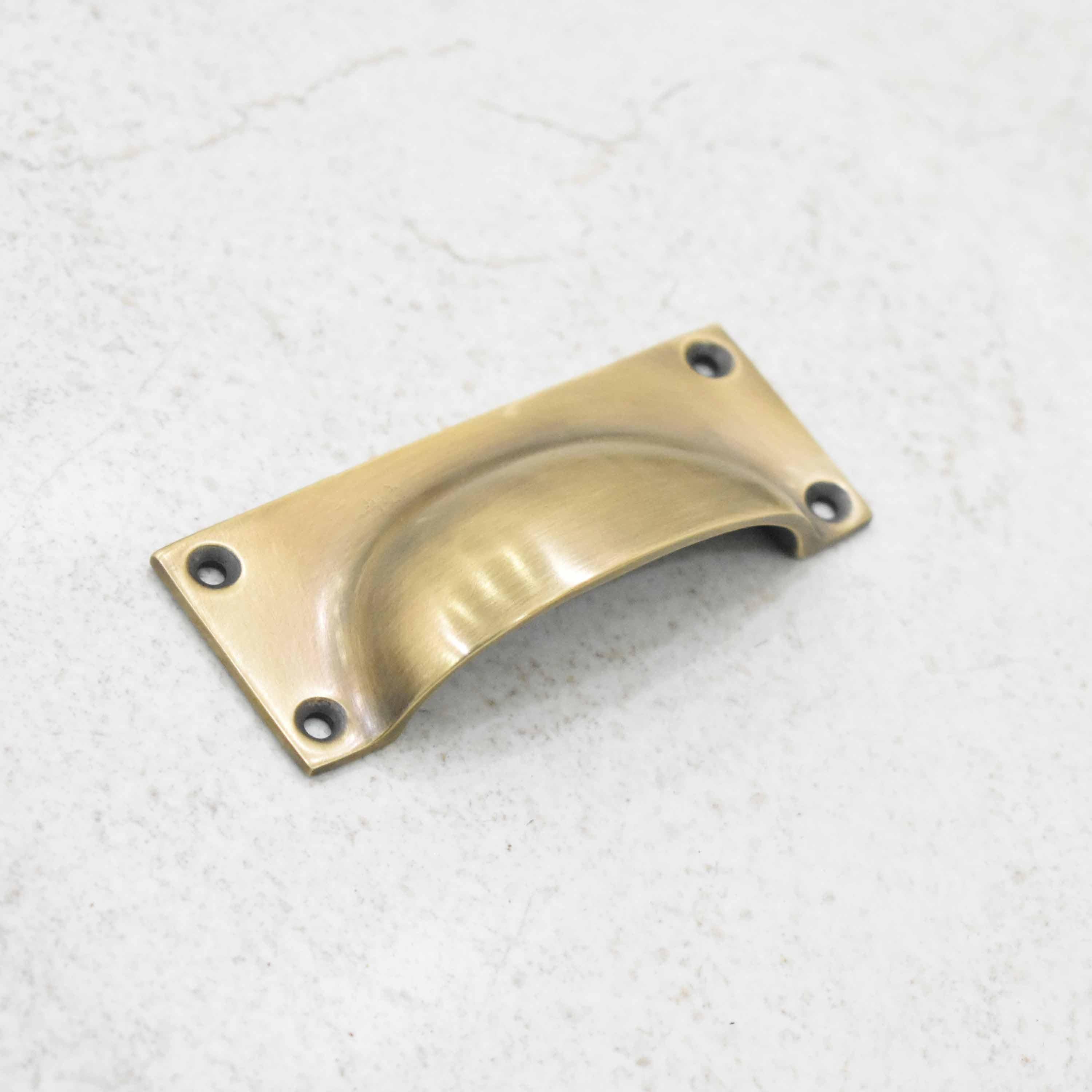 6" Rectangle Bin Pulls - Antique Brass - Stylentdecor
