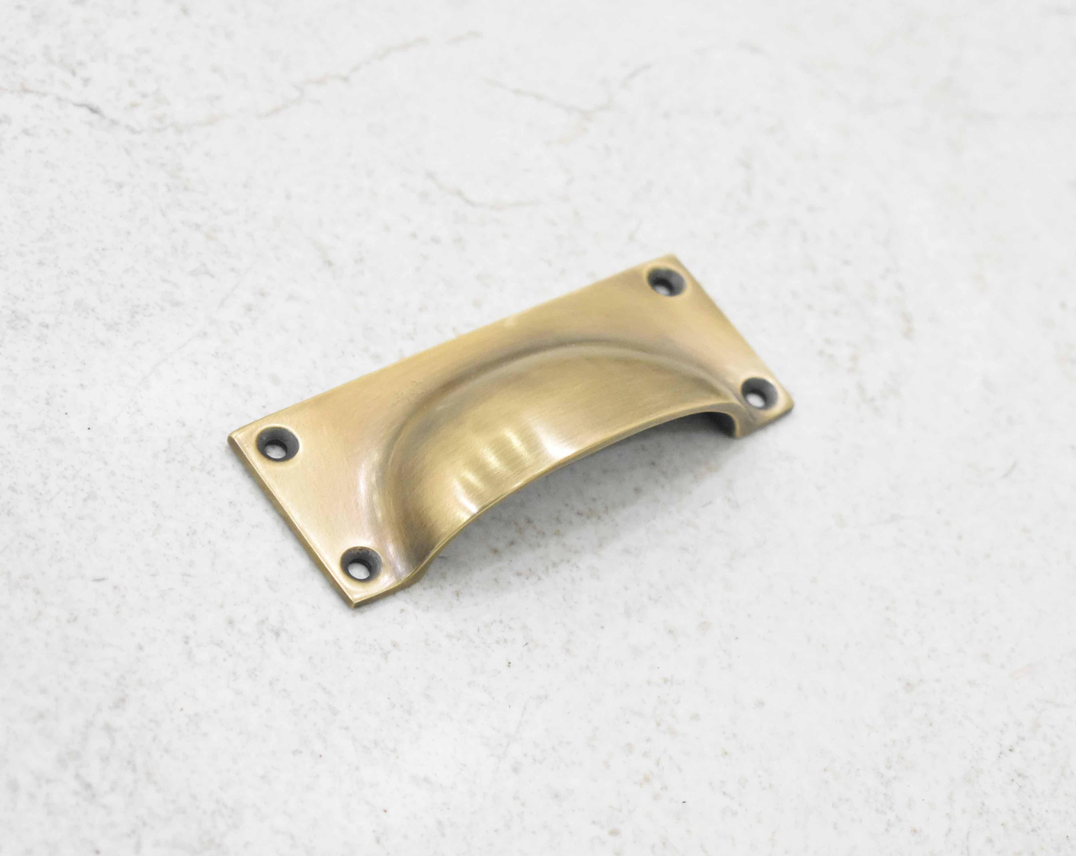 6" Rectangle Bin Pulls - Antique Brass - Stylentdecor