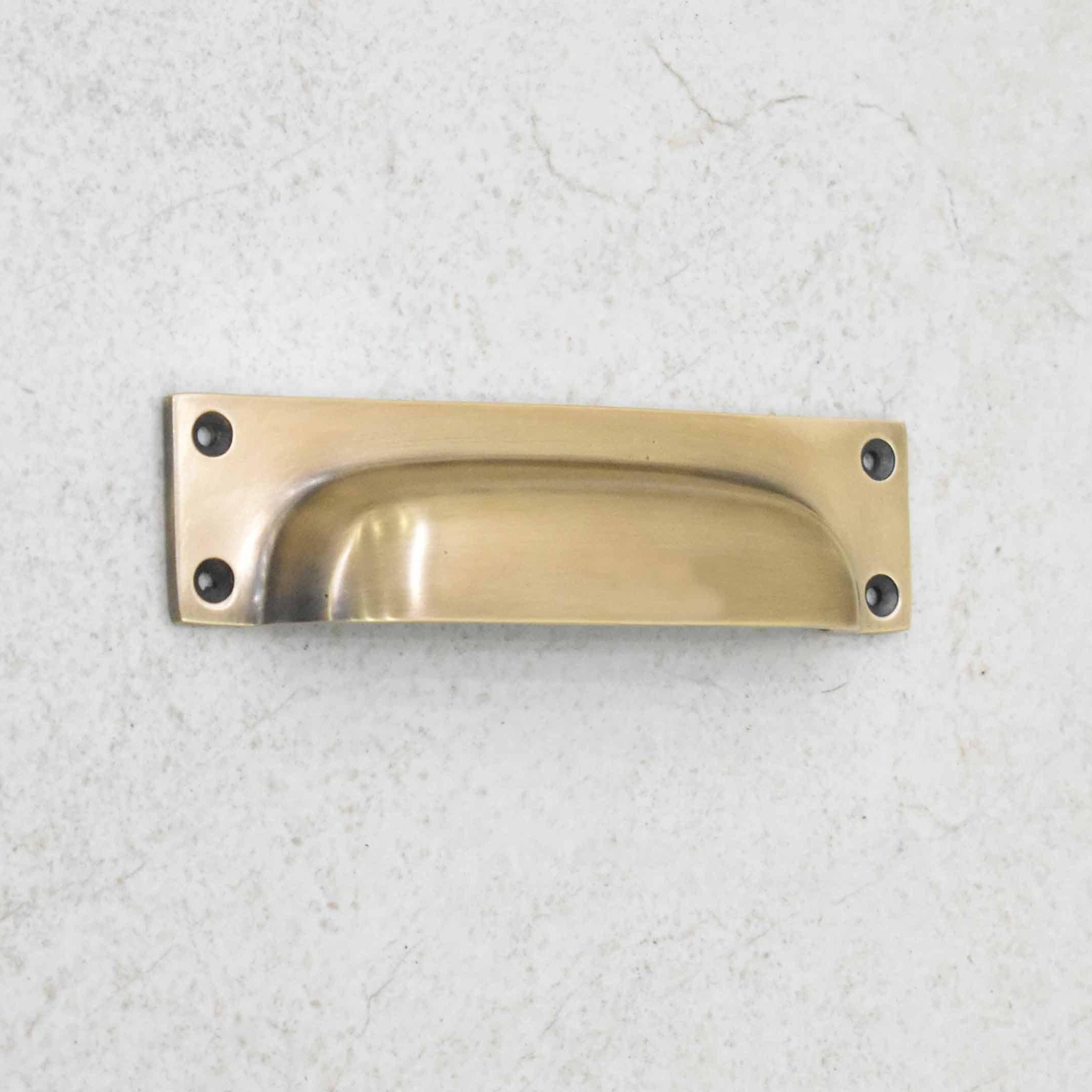 6" Rectangle Bin Pulls - Antique Brass - Stylentdecor