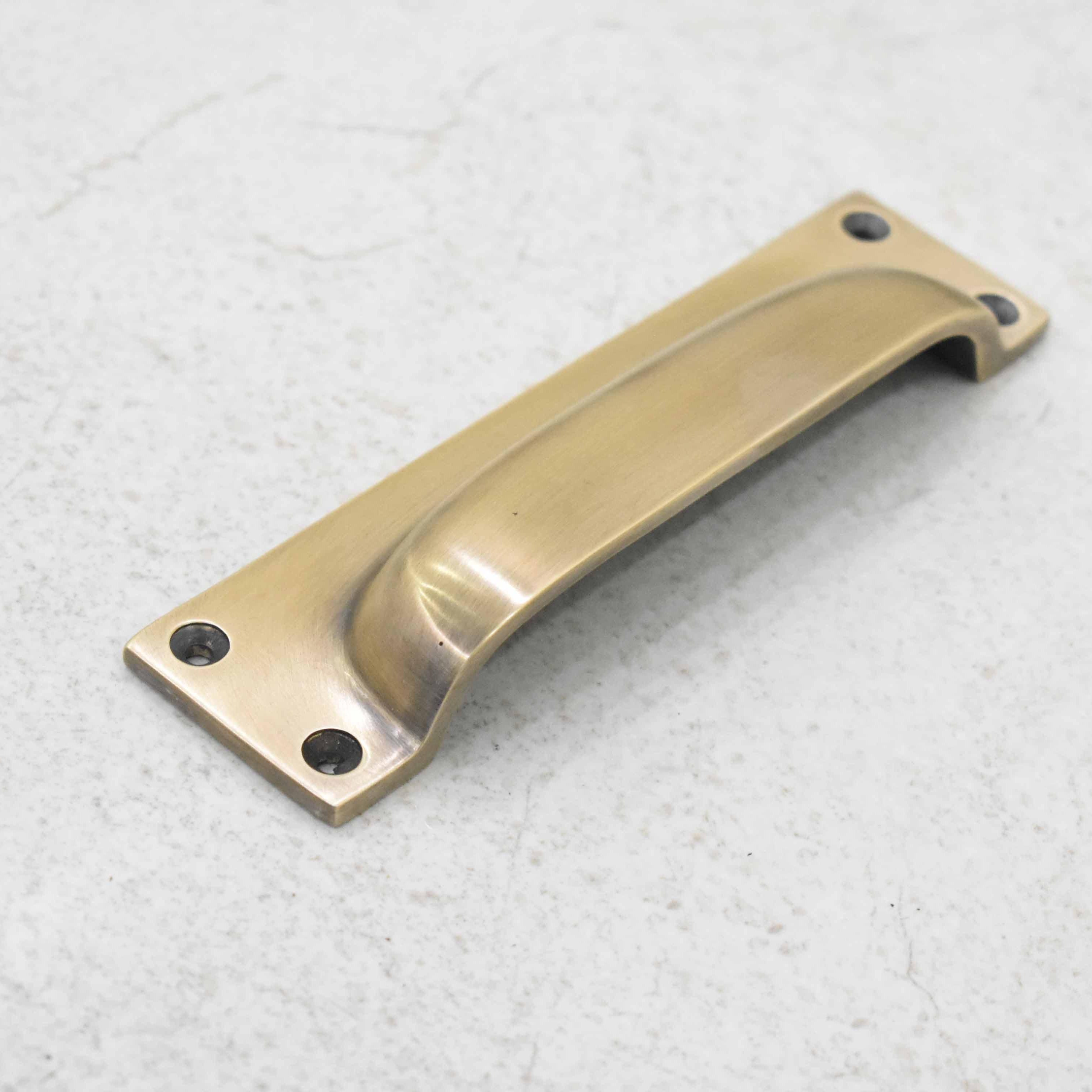 6" Rectangle Bin Pulls - Antique Brass - Stylentdecor