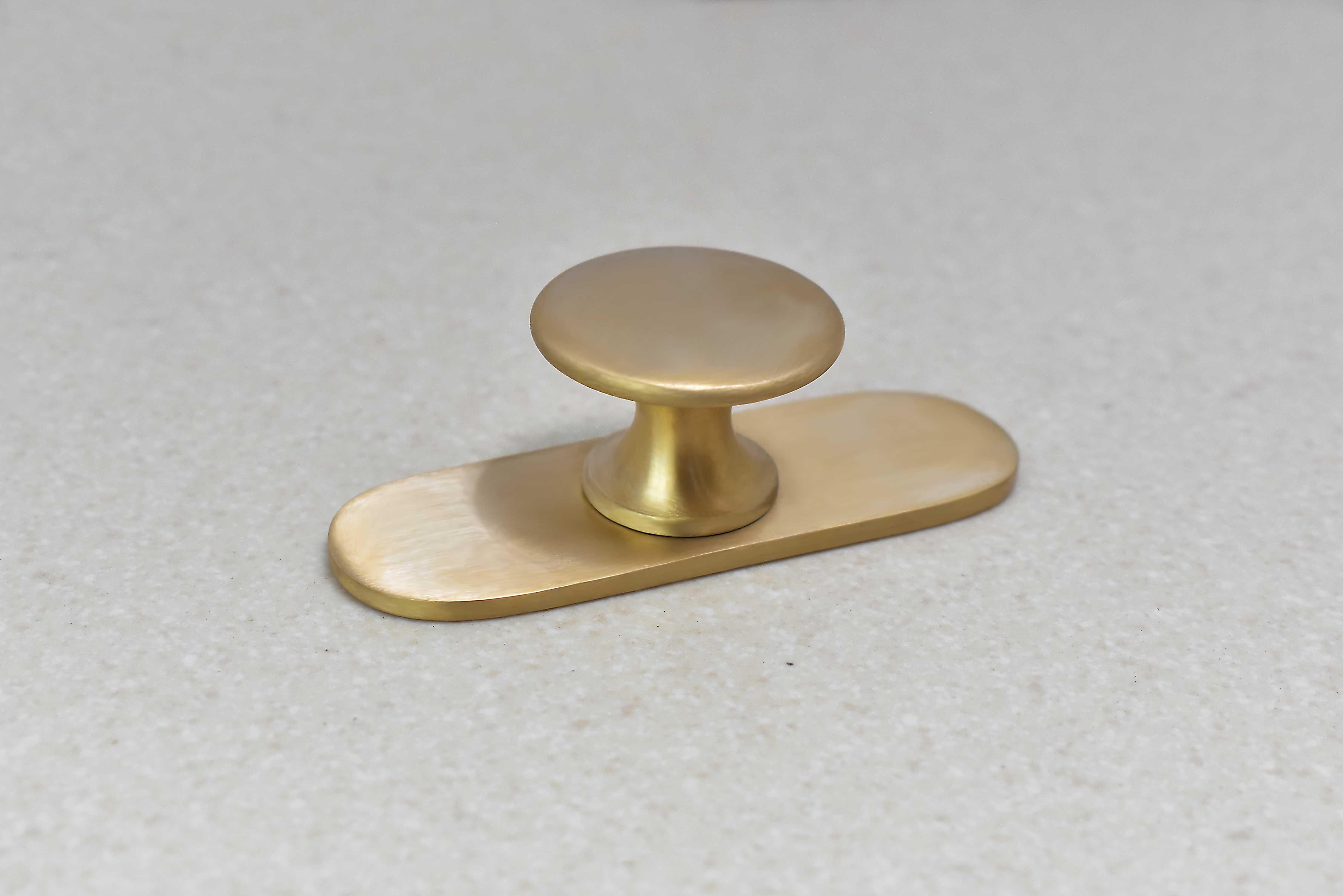 Brass Brushed Drawer Knob with Round Backplate - Stylentdecor