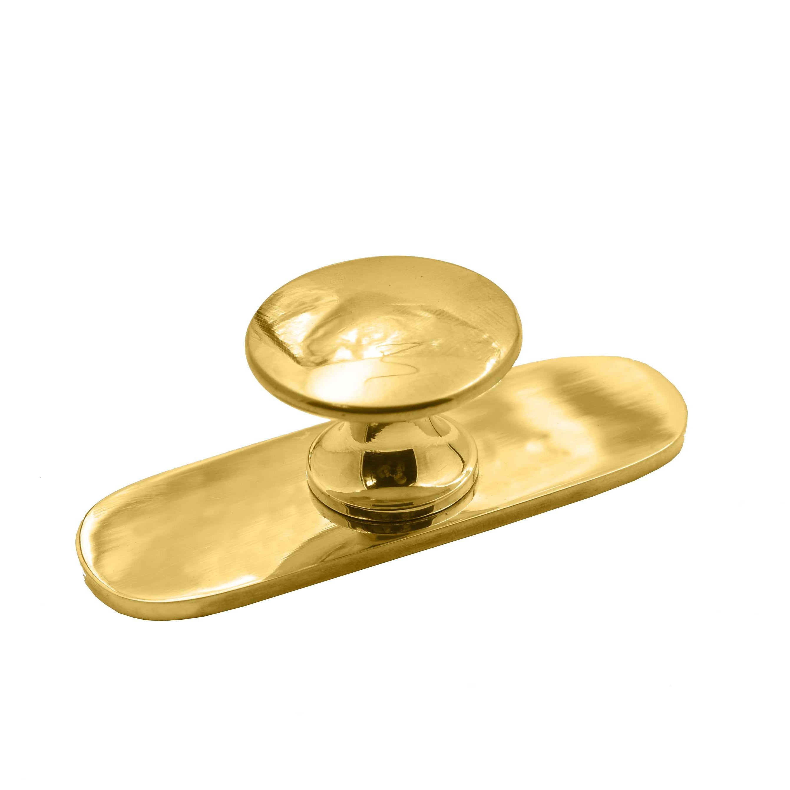 Round Drawer Pulls with Backplate - Unlacquered Polished Brass - Stylentdecor