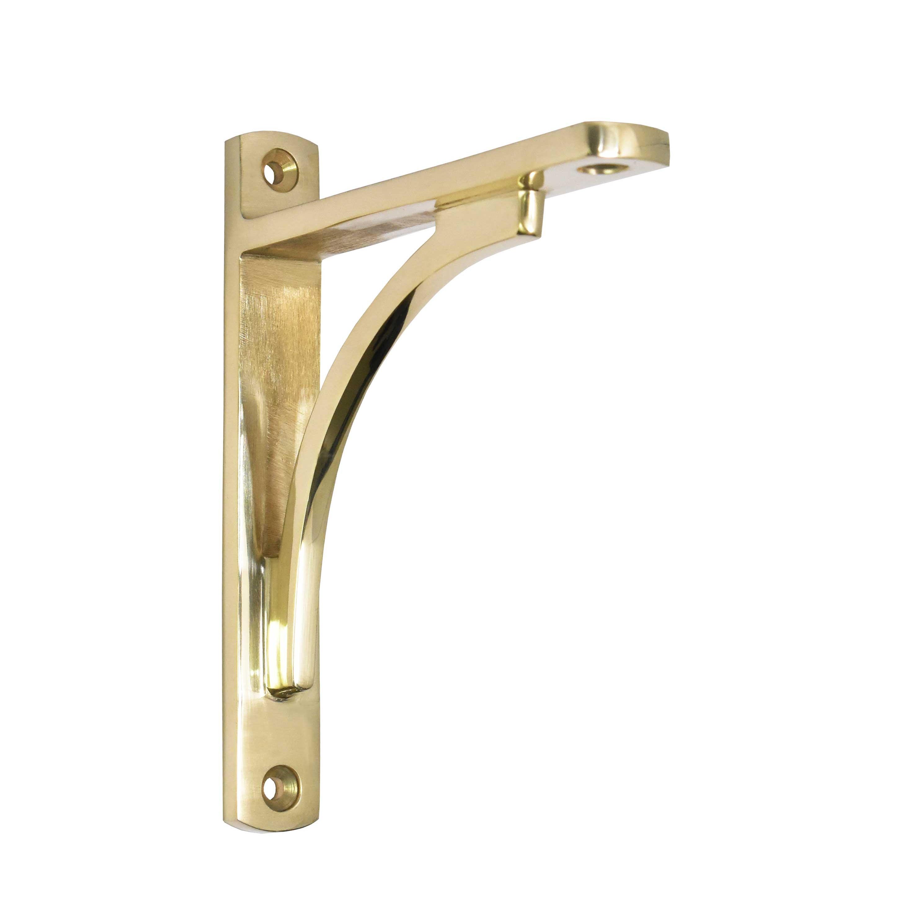Minimalist Shelf Bracket - Unlacquered Brass Polished - Stylentdecor