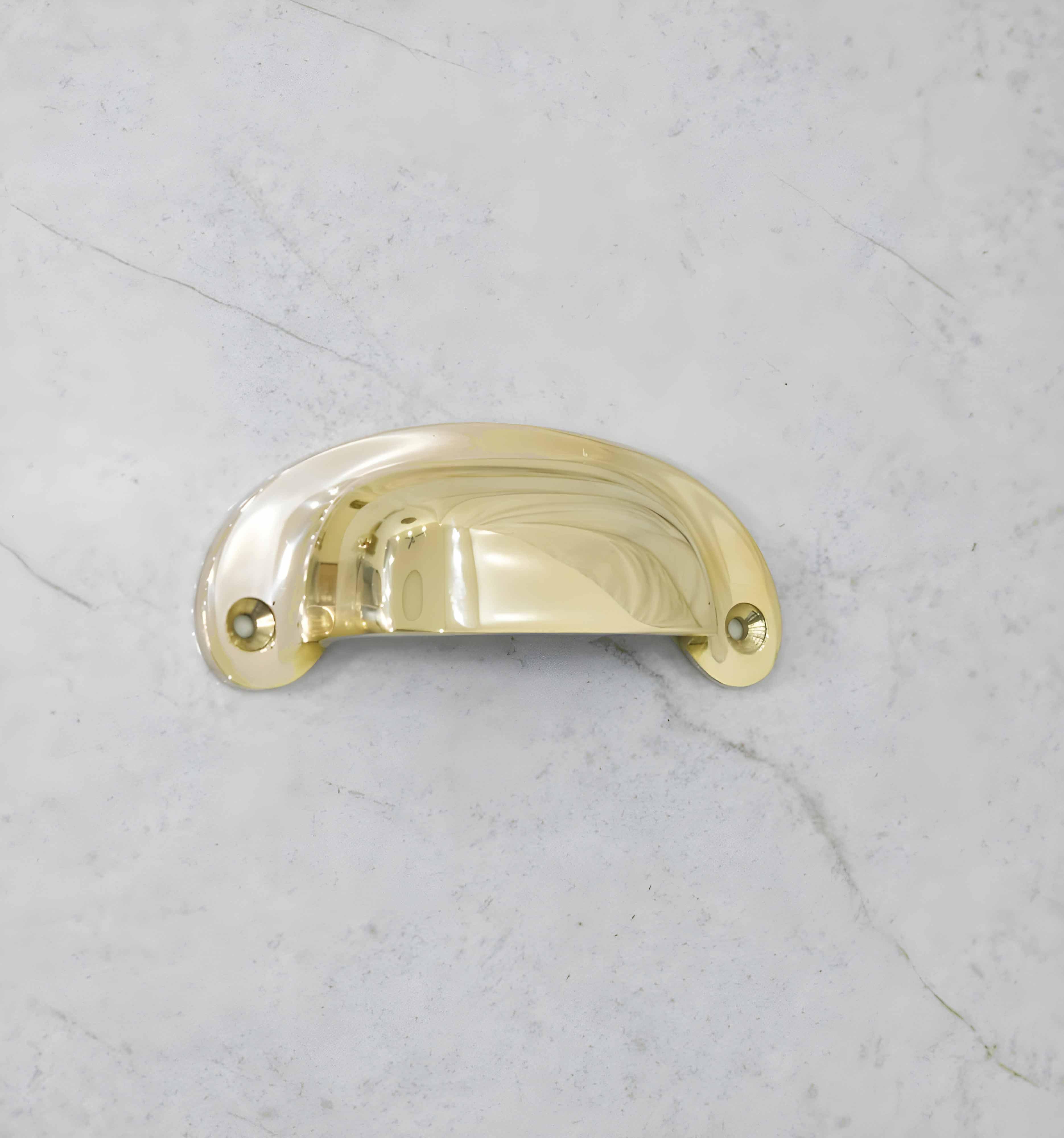 Victorian Bin Pulls - Unlacquered Polished Brass - Stylentdecor