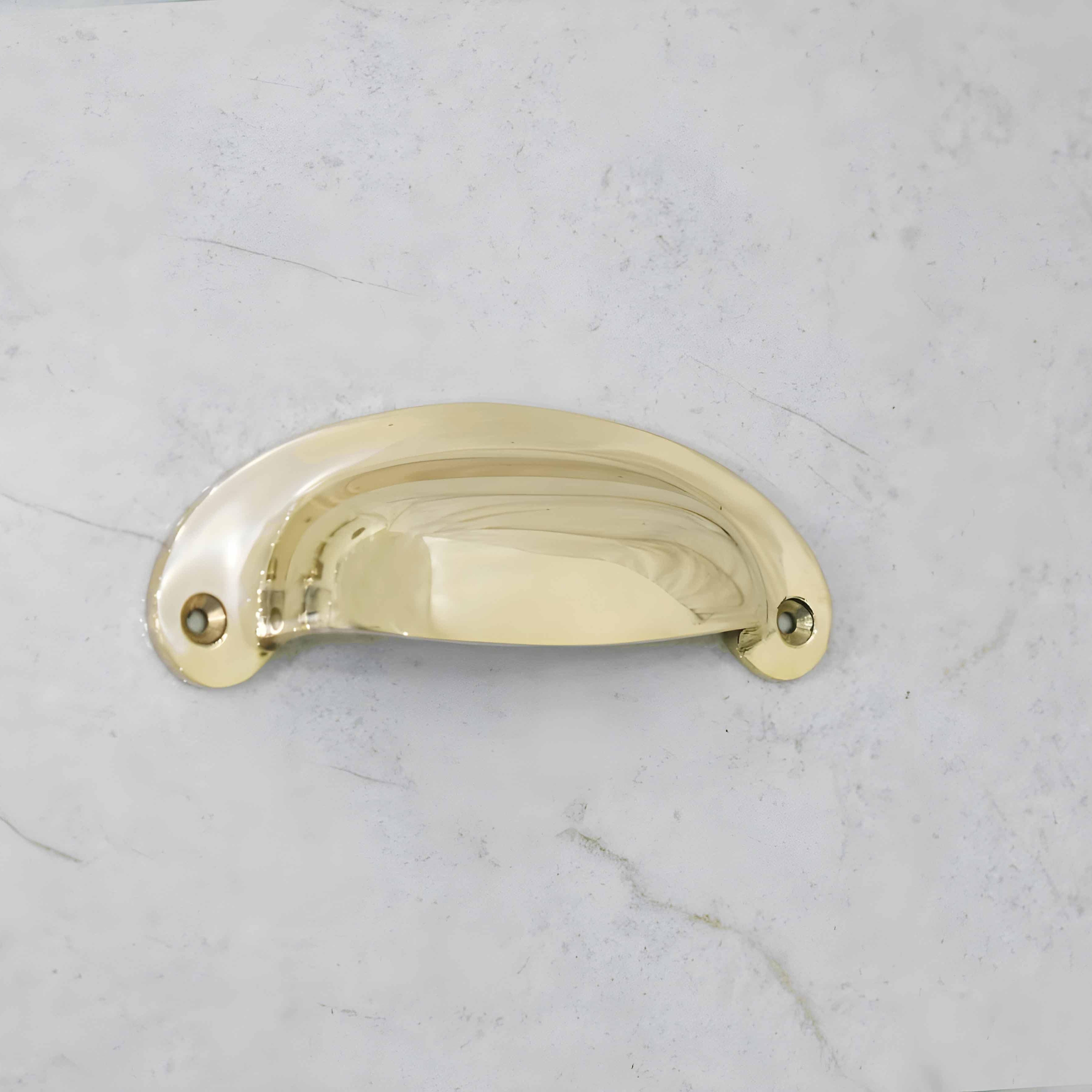 Victorian Bin Pulls - Unlacquered Polished Brass - Stylentdecor