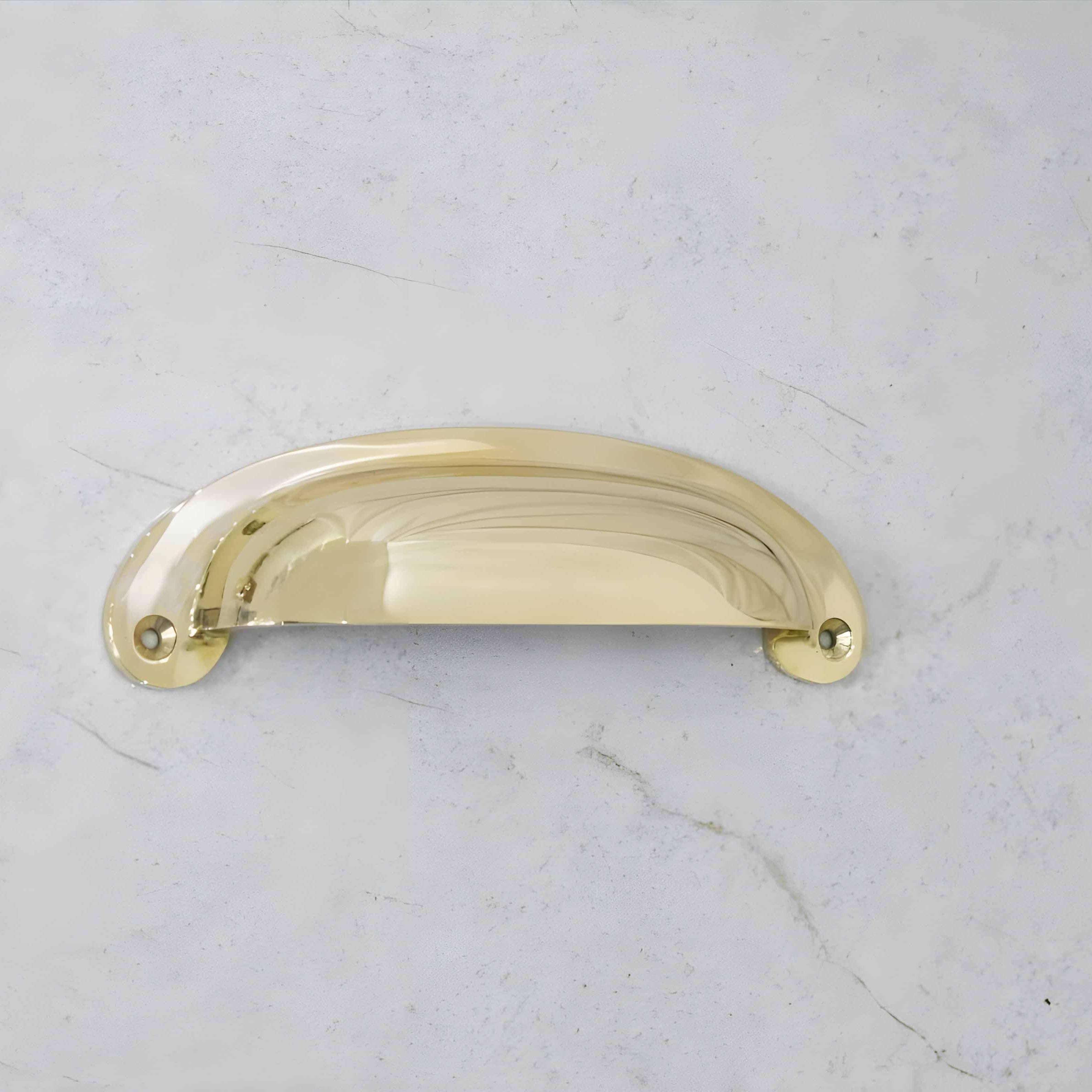 Victorian Bin Pulls - Unlacquered Polished Brass - Stylentdecor