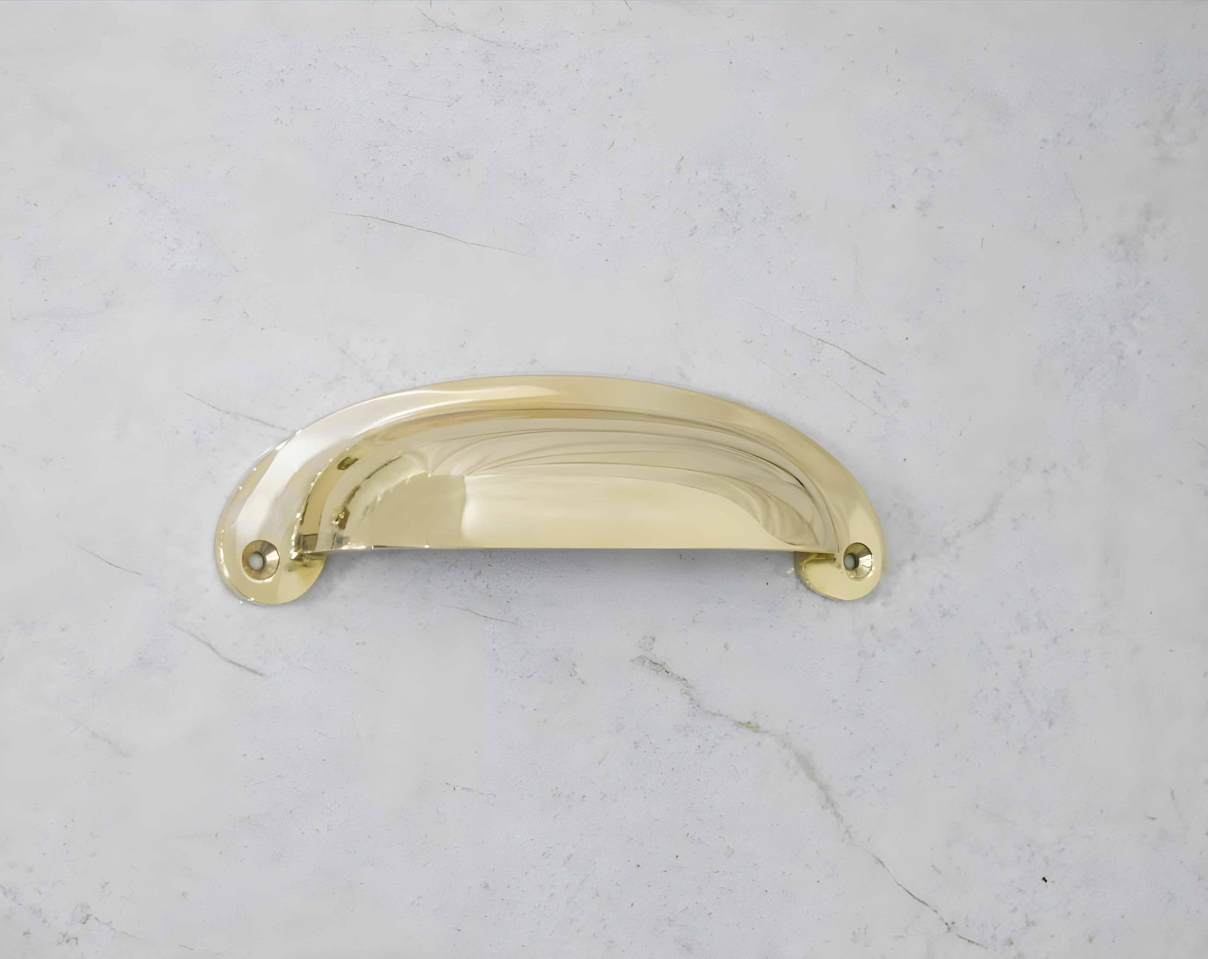Victorian Bin Pulls - Unlacquered Polished Brass - Stylentdecor