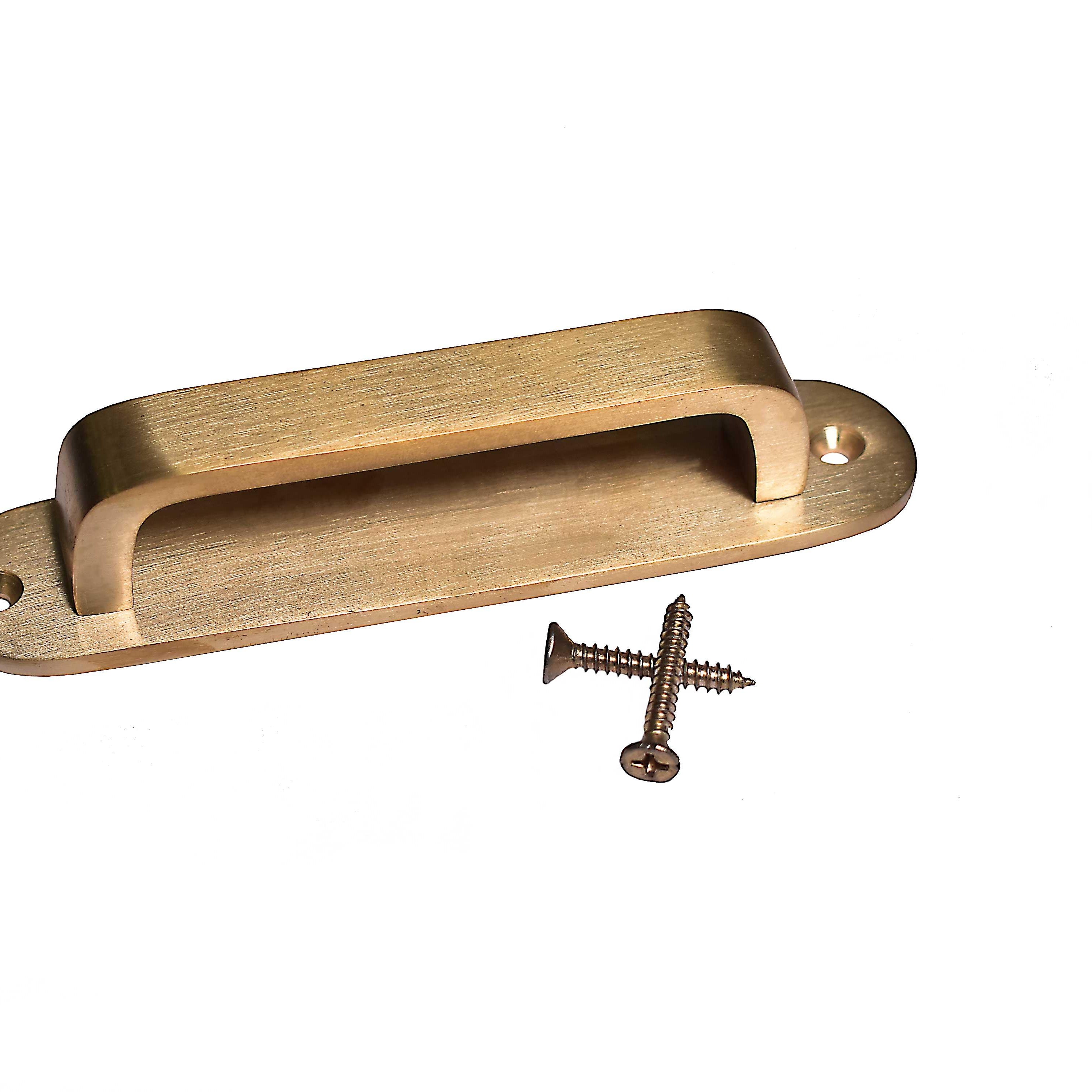 Unlacquered Brass Brushed Round Drawer Pulls with Backplate - Stylentdecor