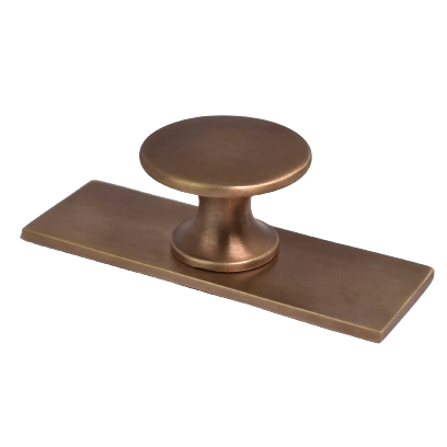 Antique Brass Drawer Knob with Rectangle Backplate - Stylentdecor