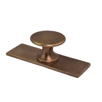Antique Brass Drawer Knob with Rectangle Backplate - Stylentdecor