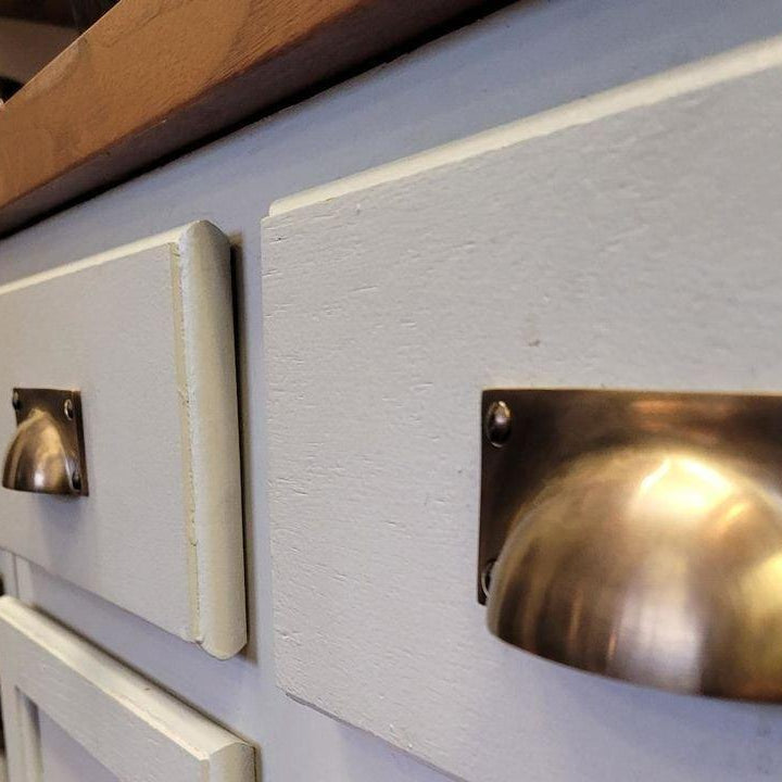 6" Rectangle Bin Pulls - Antique Brass - Stylentdecor