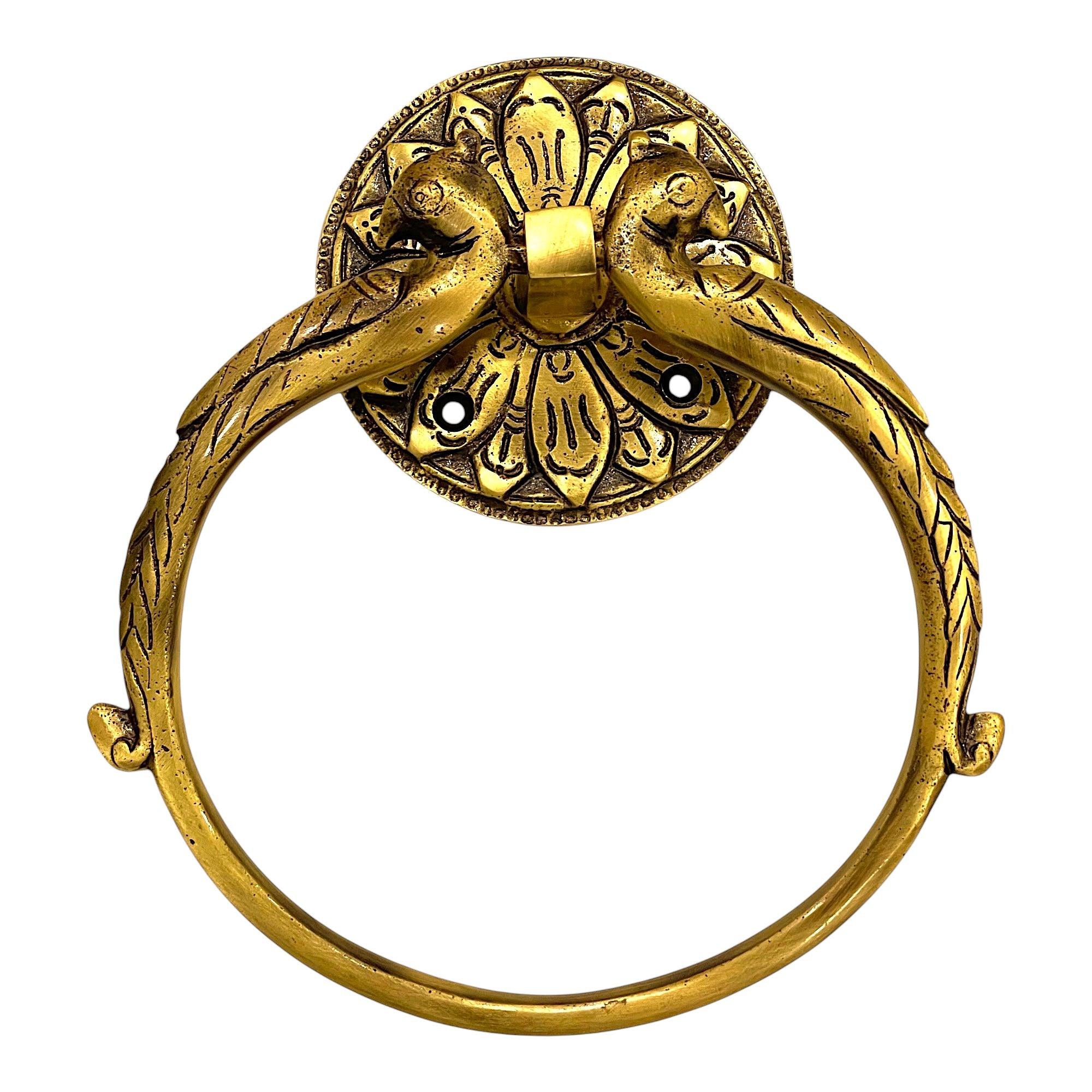 Peacock Towel Ring - Antique Brass - Stylentdecor