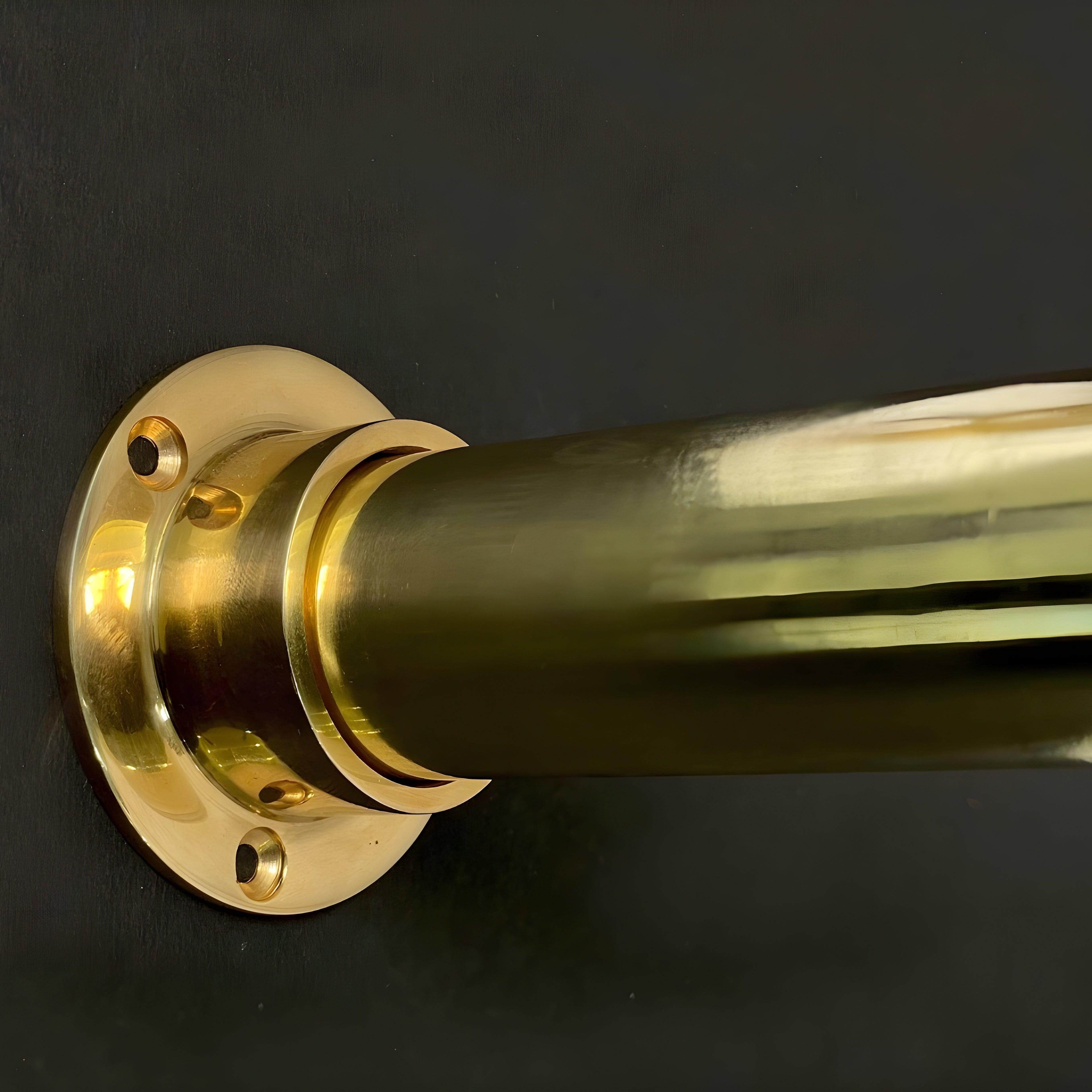 Closet Rod Closed Bracket for 1-1/4"- Unlacquered Polished Brass - Stylentdecor