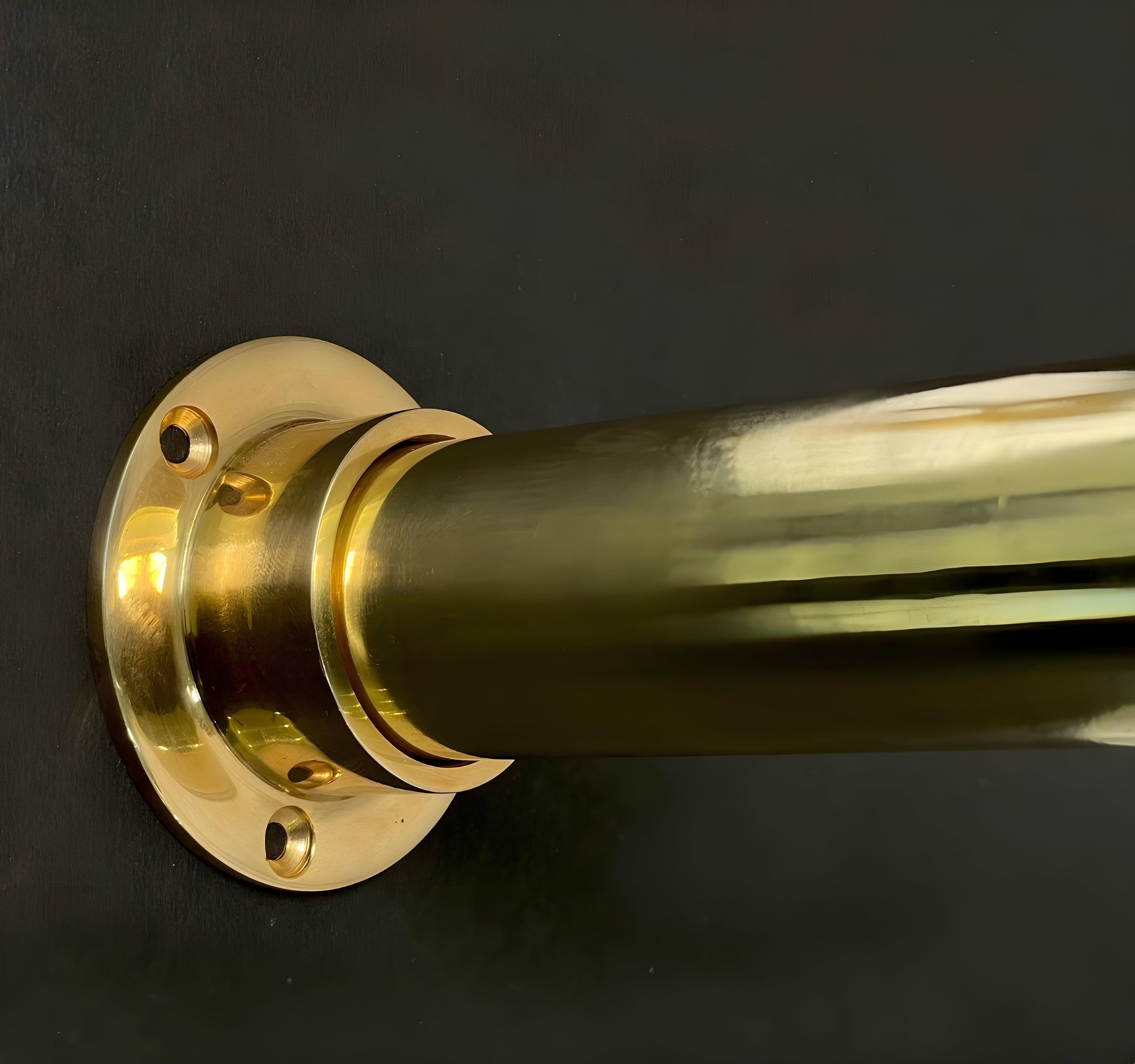 Closet Rod Closed Bracket for 1-1/4"- Unlacquered Polished Brass - Stylentdecor