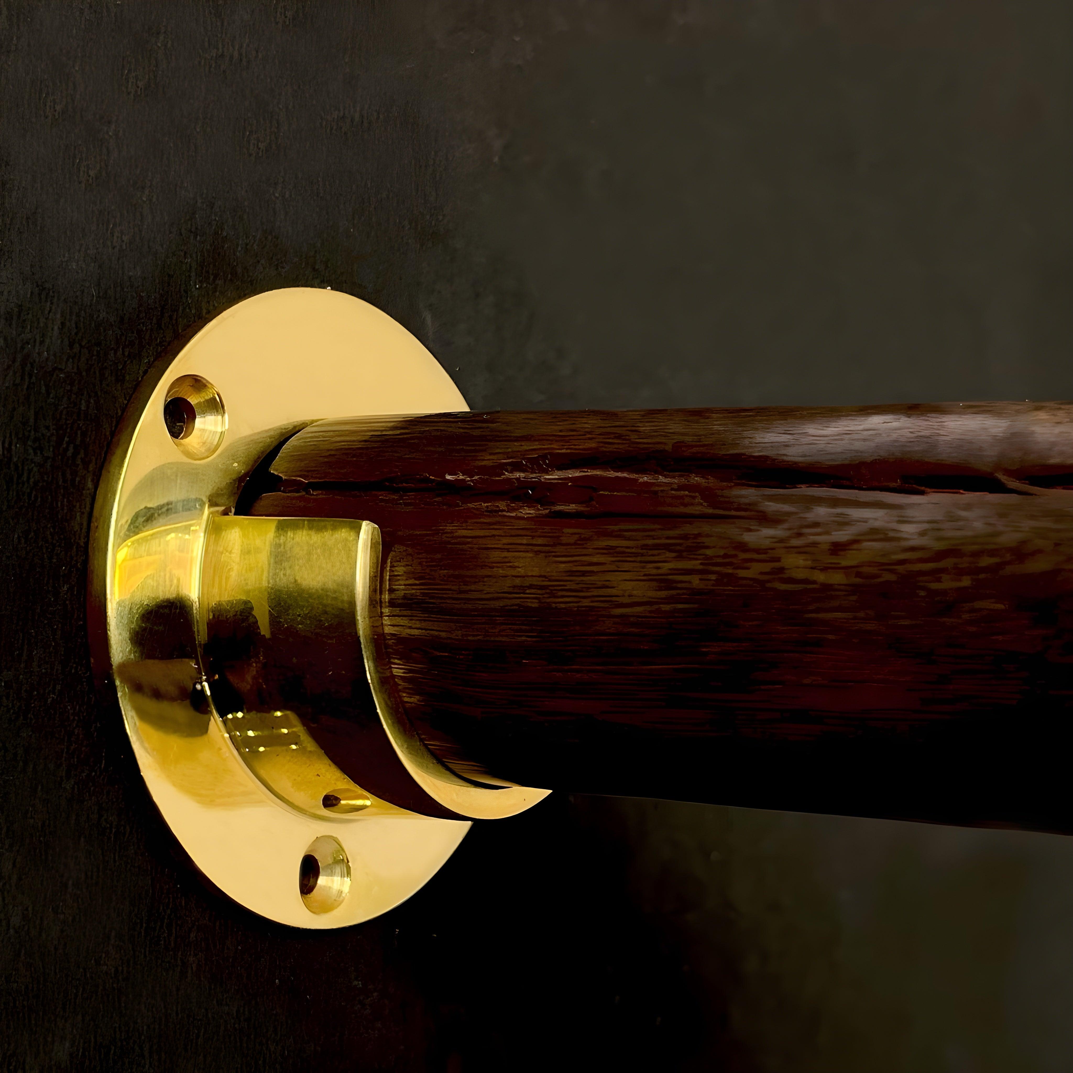 Closet Rod Closed Bracket for 1-1/4"- Unlacquered Polished Brass - Stylentdecor