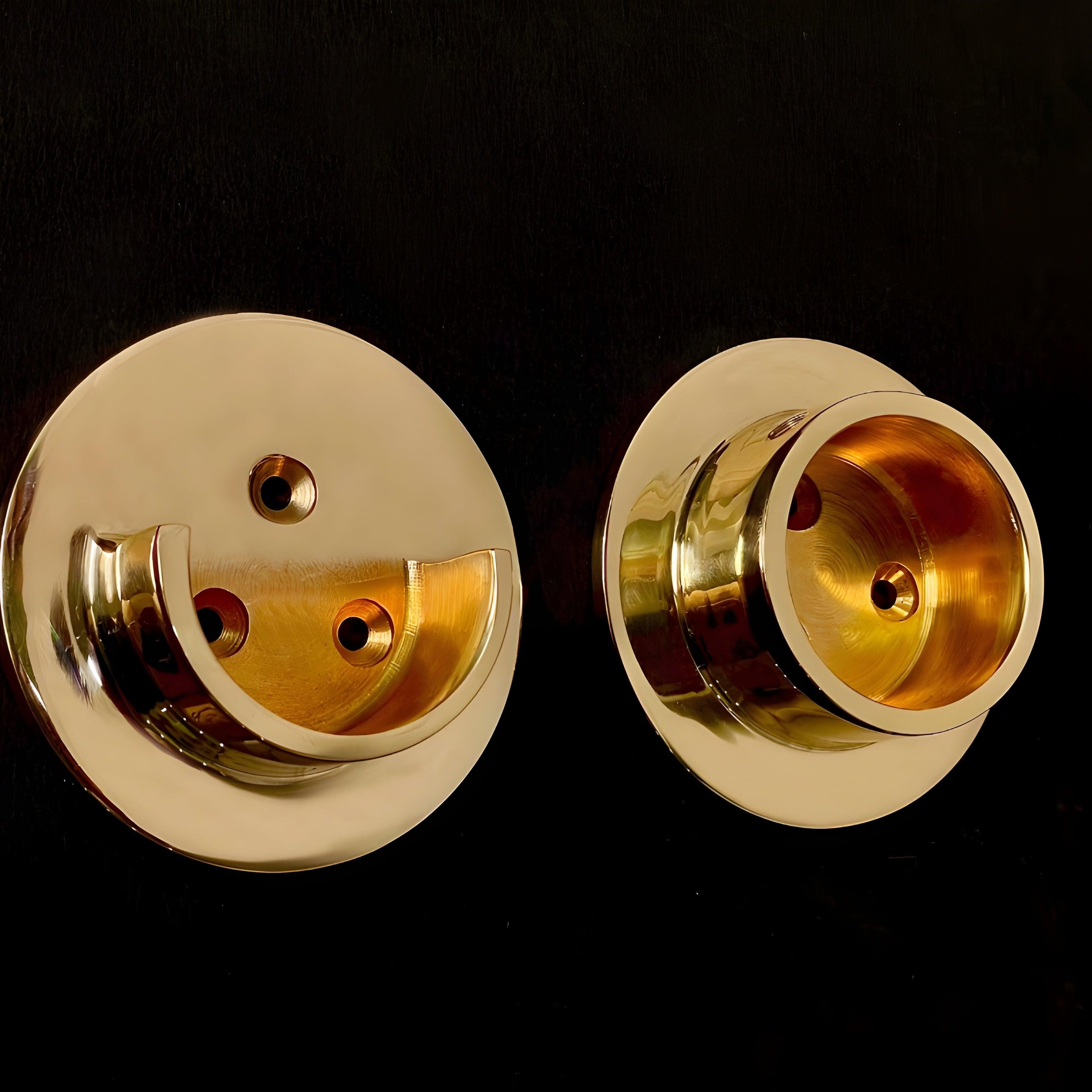 Closet Rod Bracket Set for 1-1/4"- Unlacquered Polished Brass - Stylentdecor