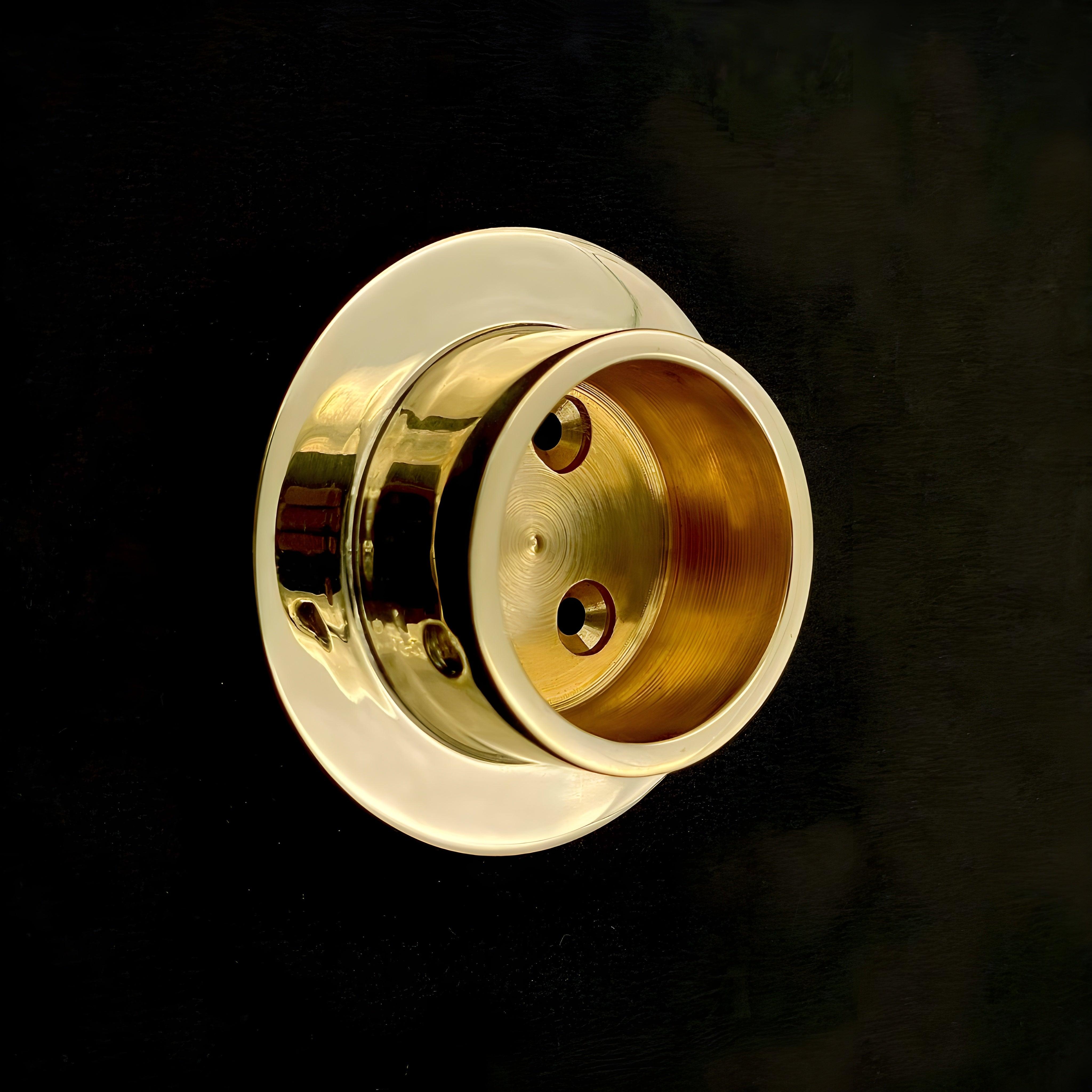 Closet Rod Closed Bracket for 1-1/4"- Unlacquered Polished Brass - Stylentdecor