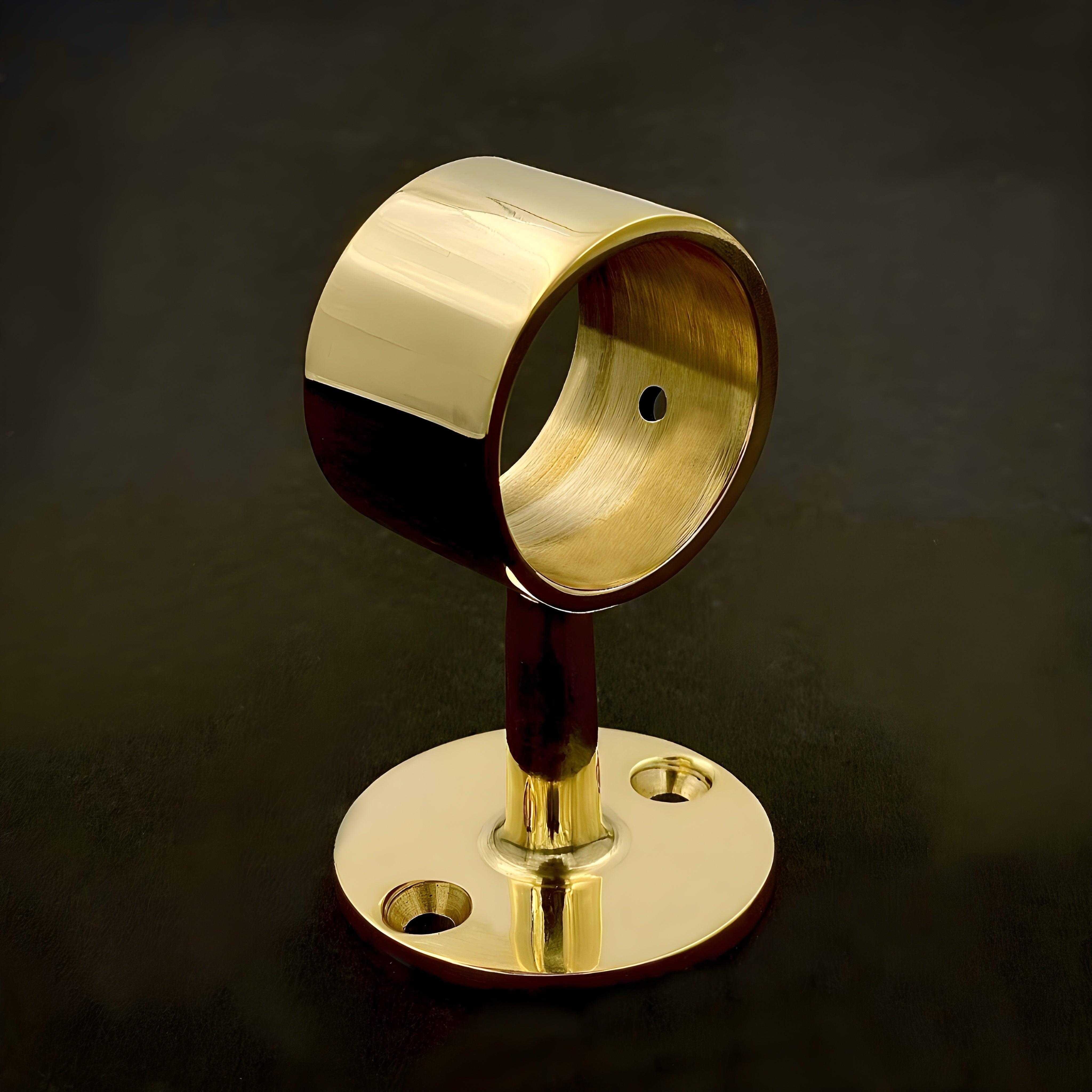Closet Rod Through Bracket for 1-1/4"- Unlacquered Polished Brass - Stylentdecor